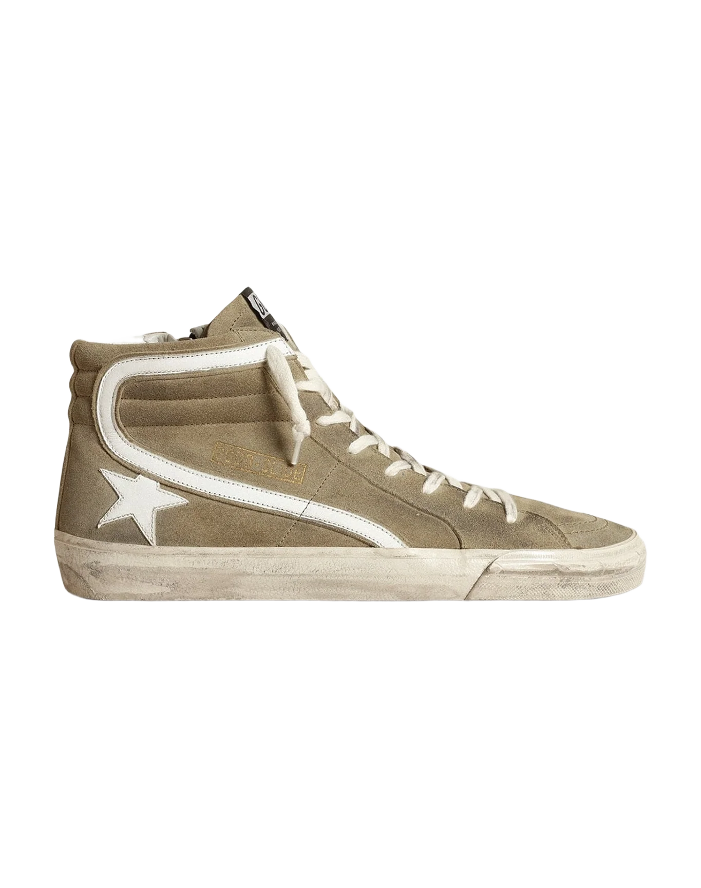 Men | Slide Military Suede with Star & Flash | Light Green x White (V2) - Image 7