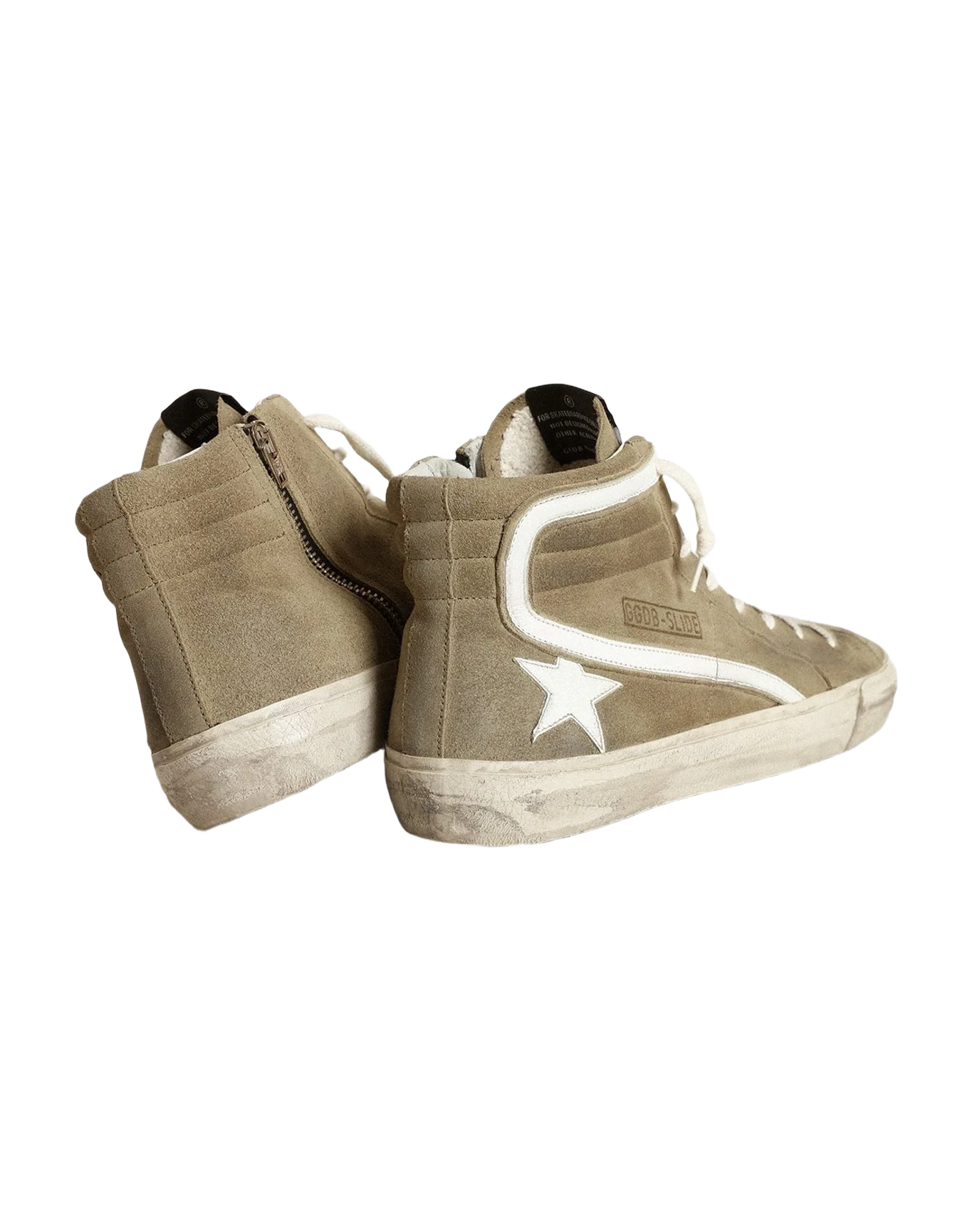 Men | Slide Military Suede with Star & Flash | Light Green x White (V2) - Image 8