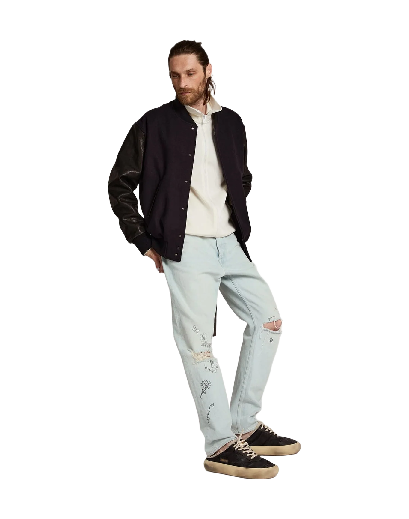 Men | Space Star Sabot Shoes Quilted Nylon with Shearling Lining | Black (V1) - Image 10