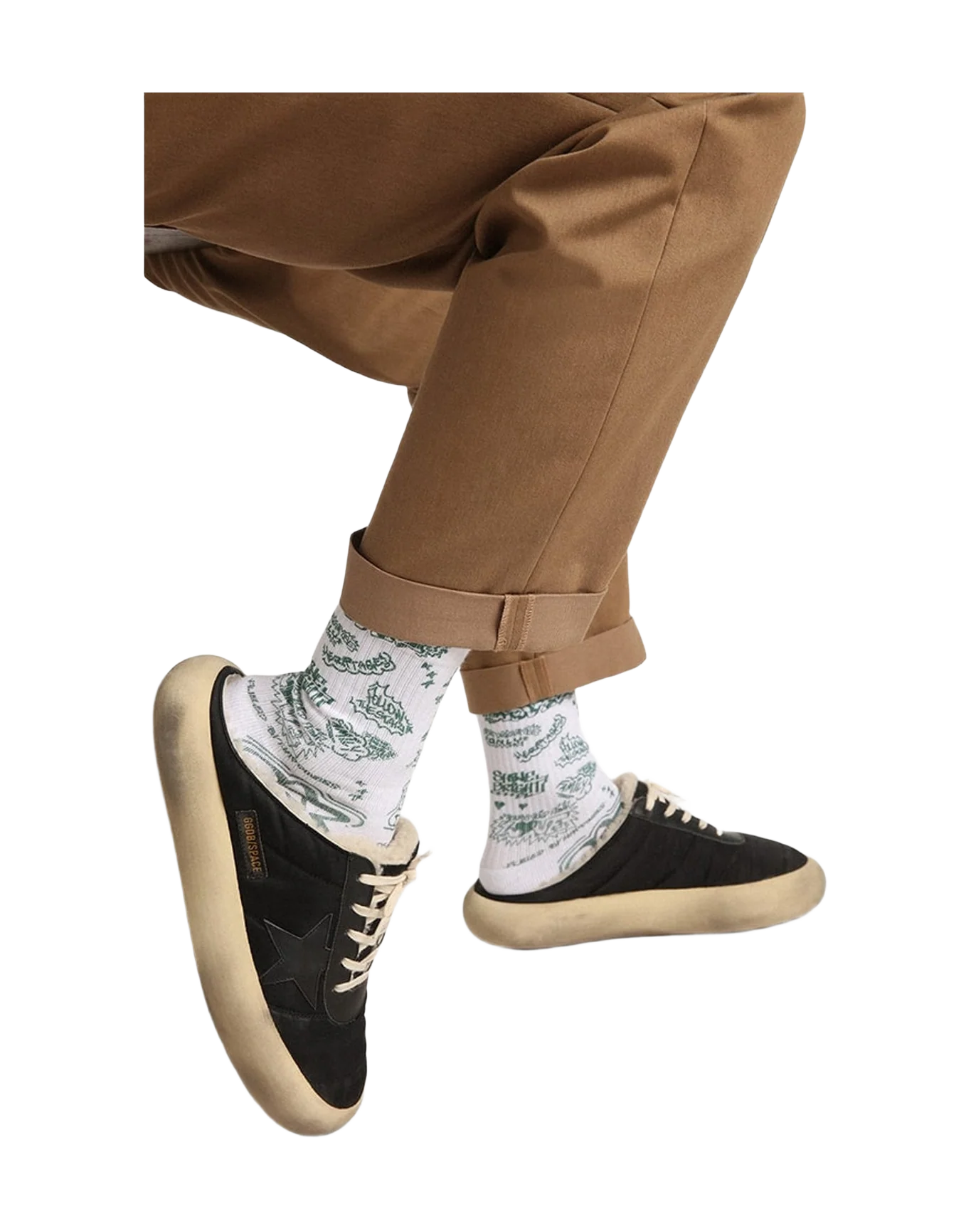 Men | Space Star Sabot Shoes Quilted Nylon with Shearling Lining | Black (V2) - Image 8