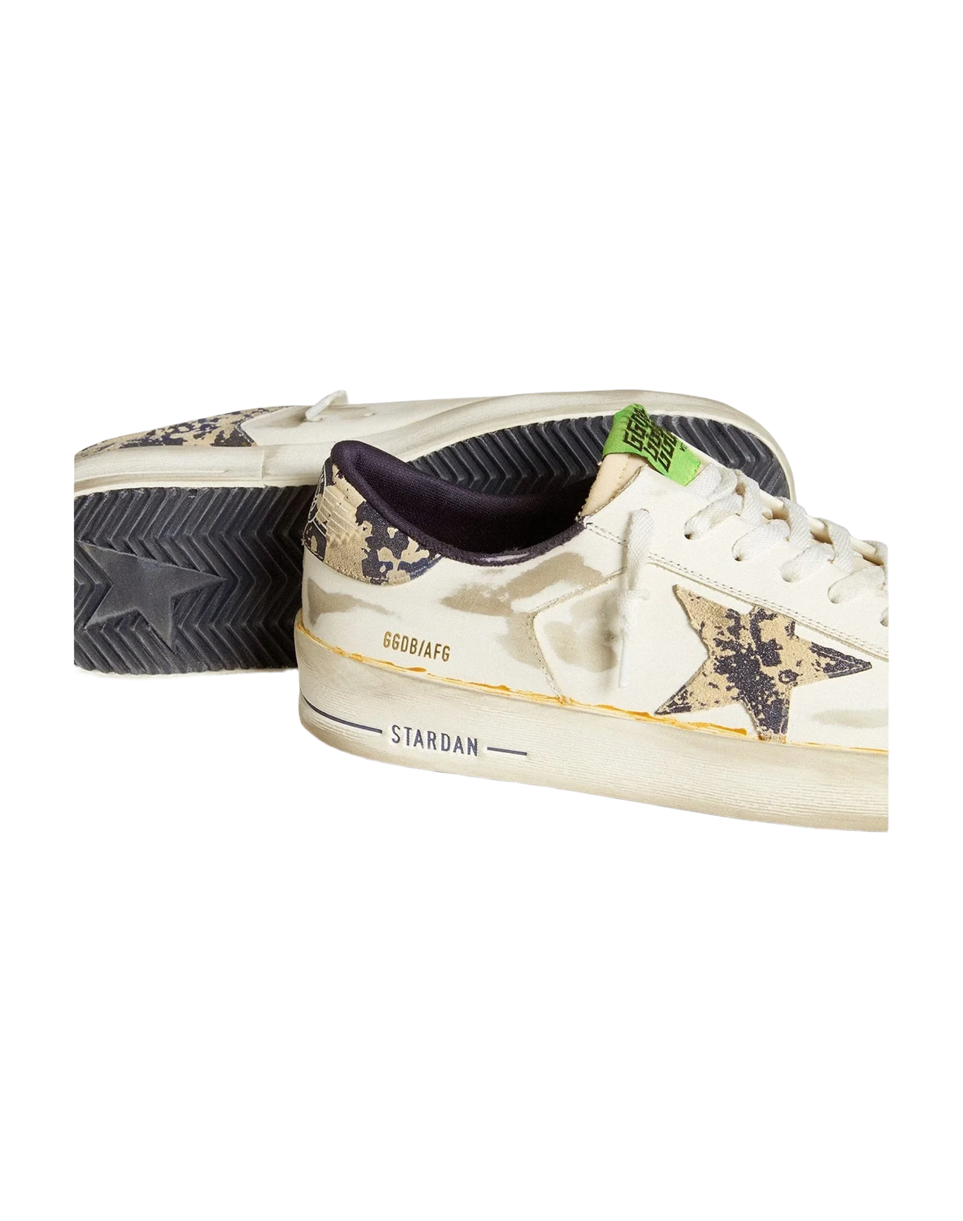 Men | Stardan Lab Leather with A Camouflage Star & Heel Tab | White x Milk x Blue (V1)