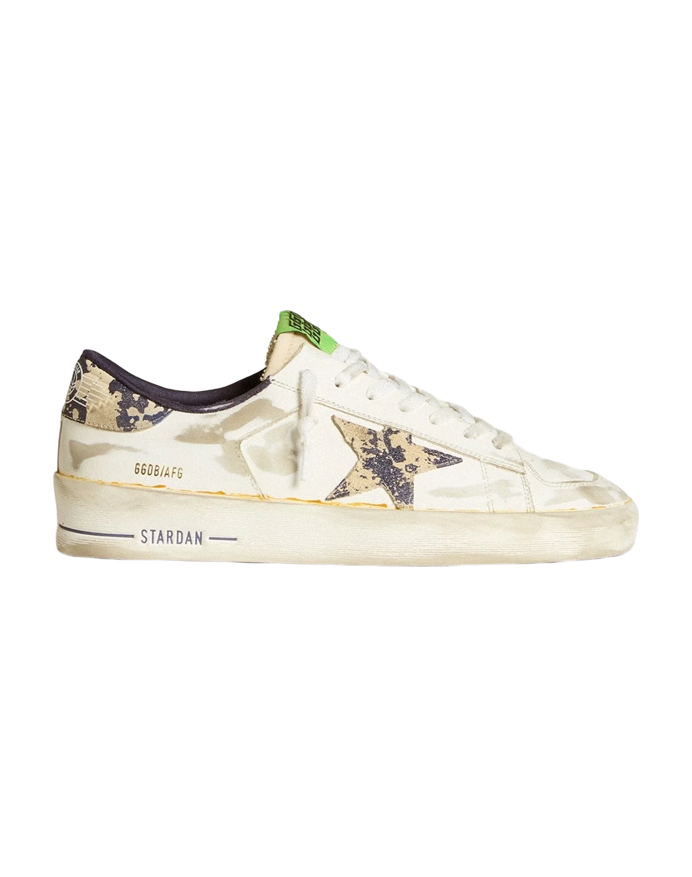 Men | Stardan Lab Leather with A Camouflage Star & Heel Tab | White x Milk x Blue (V1) - Image 2