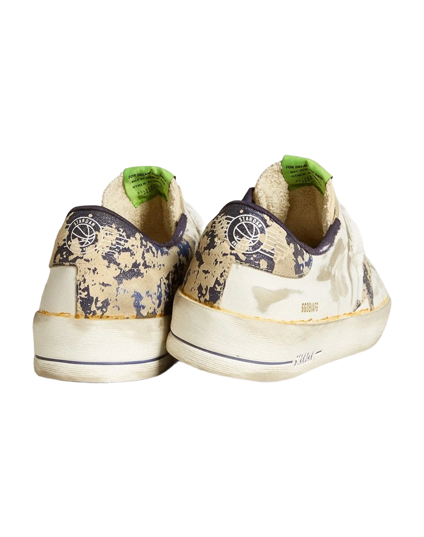 Men | Stardan Lab Leather with A Camouflage Star & Heel Tab | White x Milk x Blue (V1) - Image 3