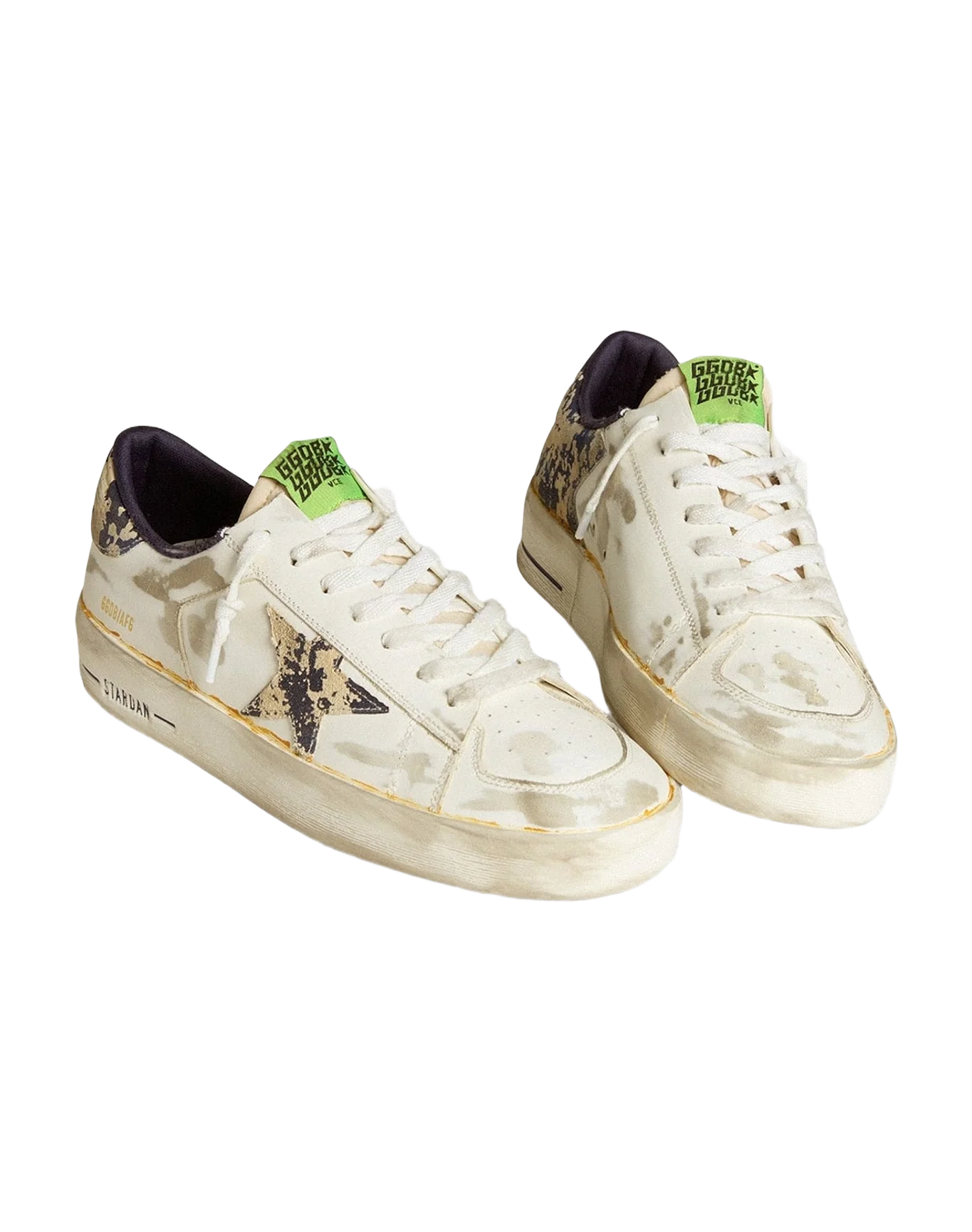 Men | Stardan Lab Leather with A Camouflage Star & Heel Tab | White x Milk x Blue (V1) - Image 4
