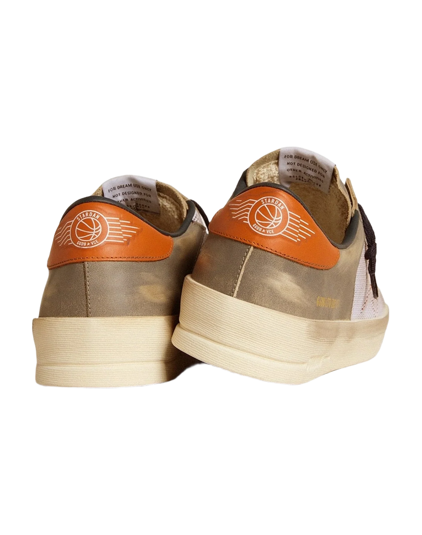 Men | Stardan Ltd Gray Leather & Mesh with Leather Star & Heel Tab | Light Grey x White x Orange (V2) - Image 4