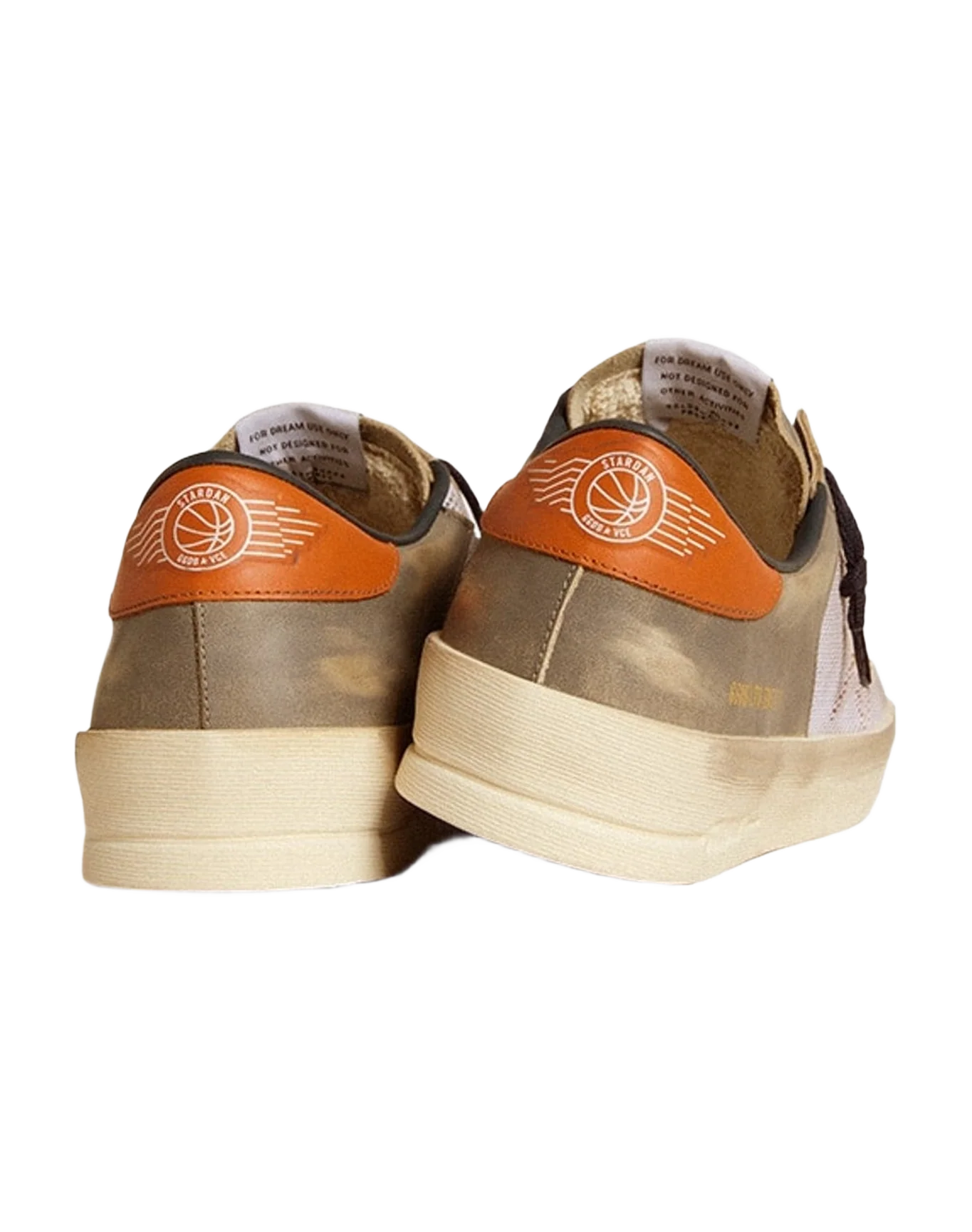 Men | Stardan Ltd Gray Leather & Mesh with Leather Star & Heel Tab | Light Grey x White x Orange (V2) - Image 5