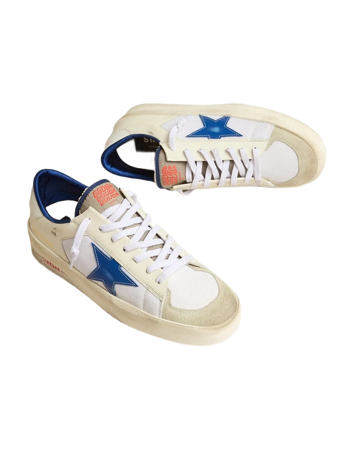 Men | Stardan Ltd Mesh & Leather with Star & Heel Tab | White x Blue x Grey (V2)