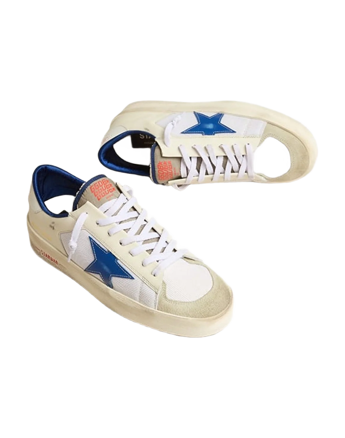 Men | Stardan Ltd Mesh & Leather with Star & Heel Tab | White x Blue x Grey (V2) - Image 6