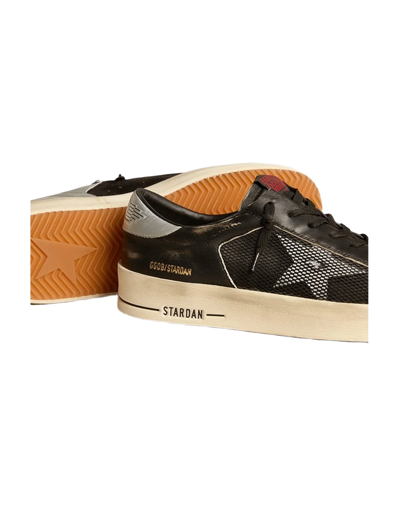 Men | Stardan Nubuck & Mesh with Gray Leather Star & Heel Tab | White x Black (V1) - Image 2