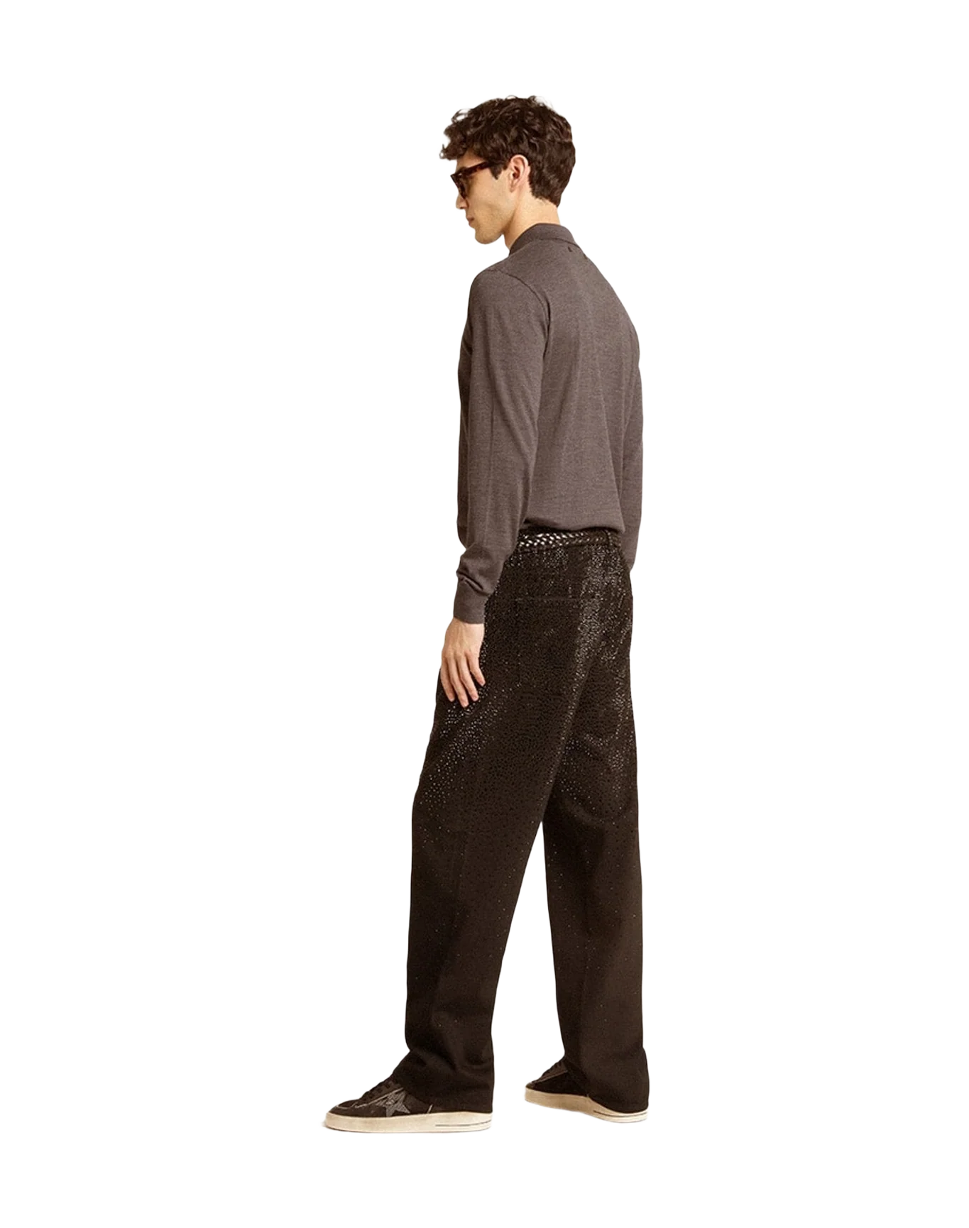 Men | Stardan Nubuck & Mesh with Gray Leather Star & Heel Tab | White x Black (V2) - Image 4