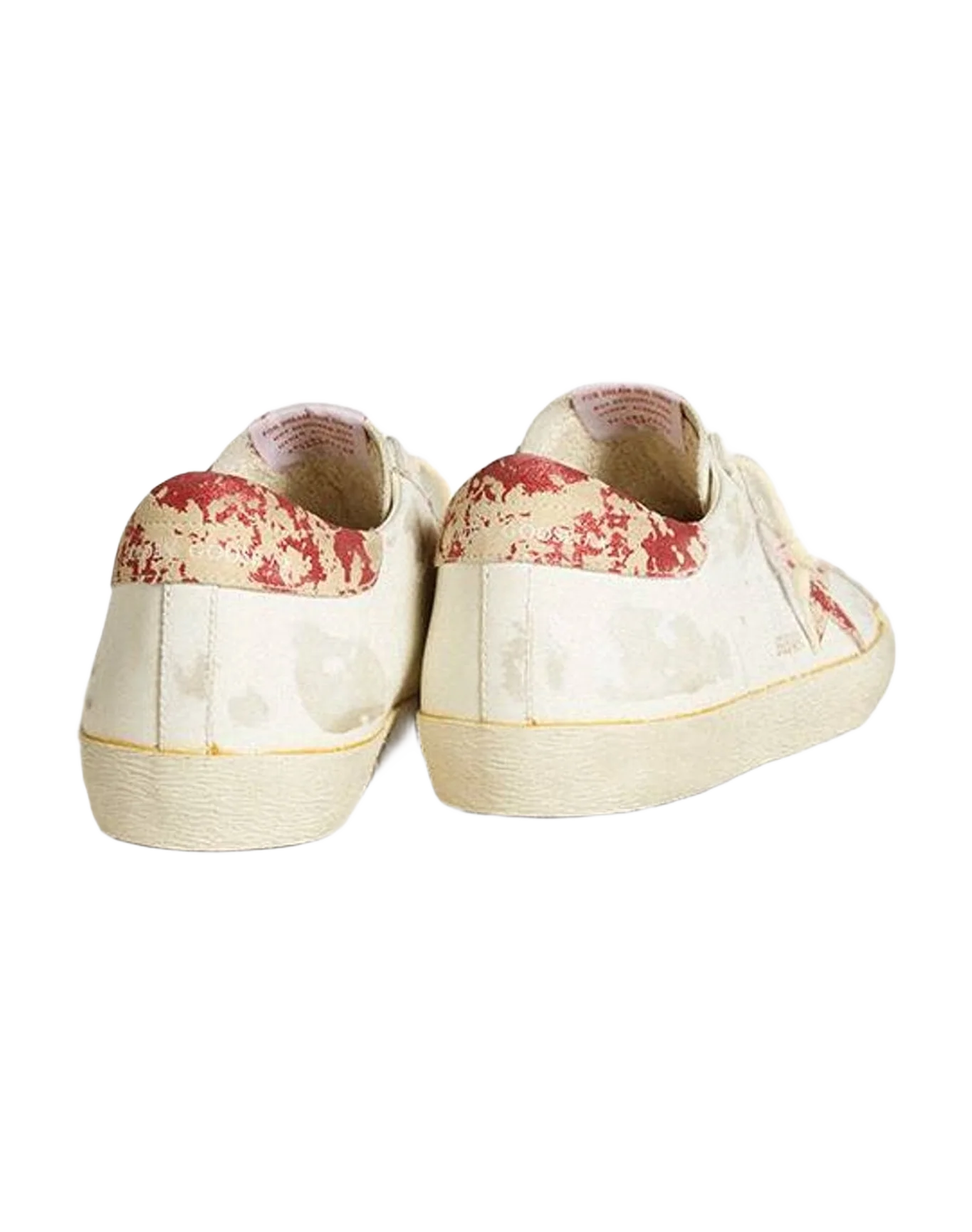 Men | Super-Star Lab with Rust Effect Star & Heel Tab | White x Milk x Red (V1)