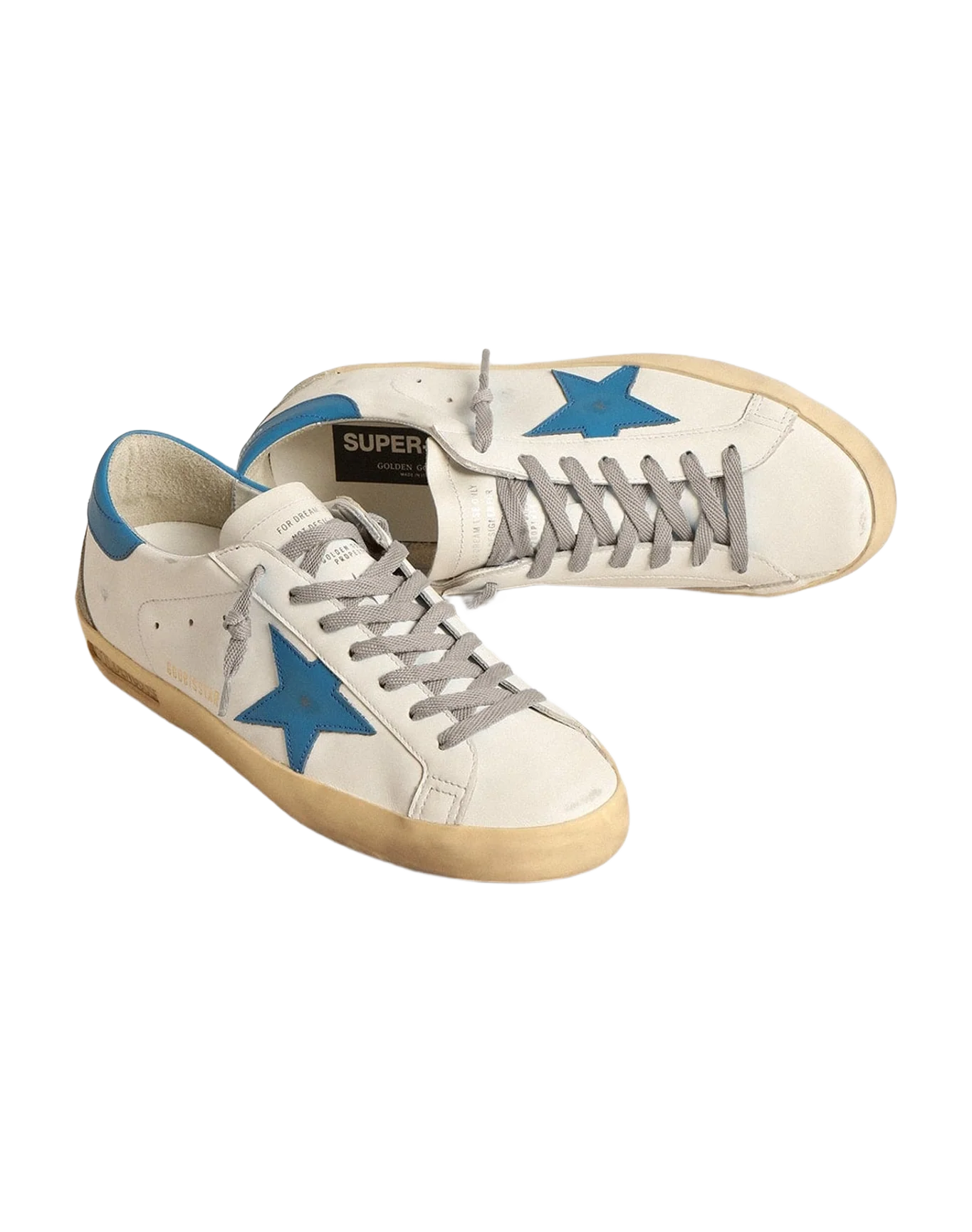 Men | Super-Star Nappa with Leather Star & Heel Tab | White x Light Blue x Ice (V2) - Image 2