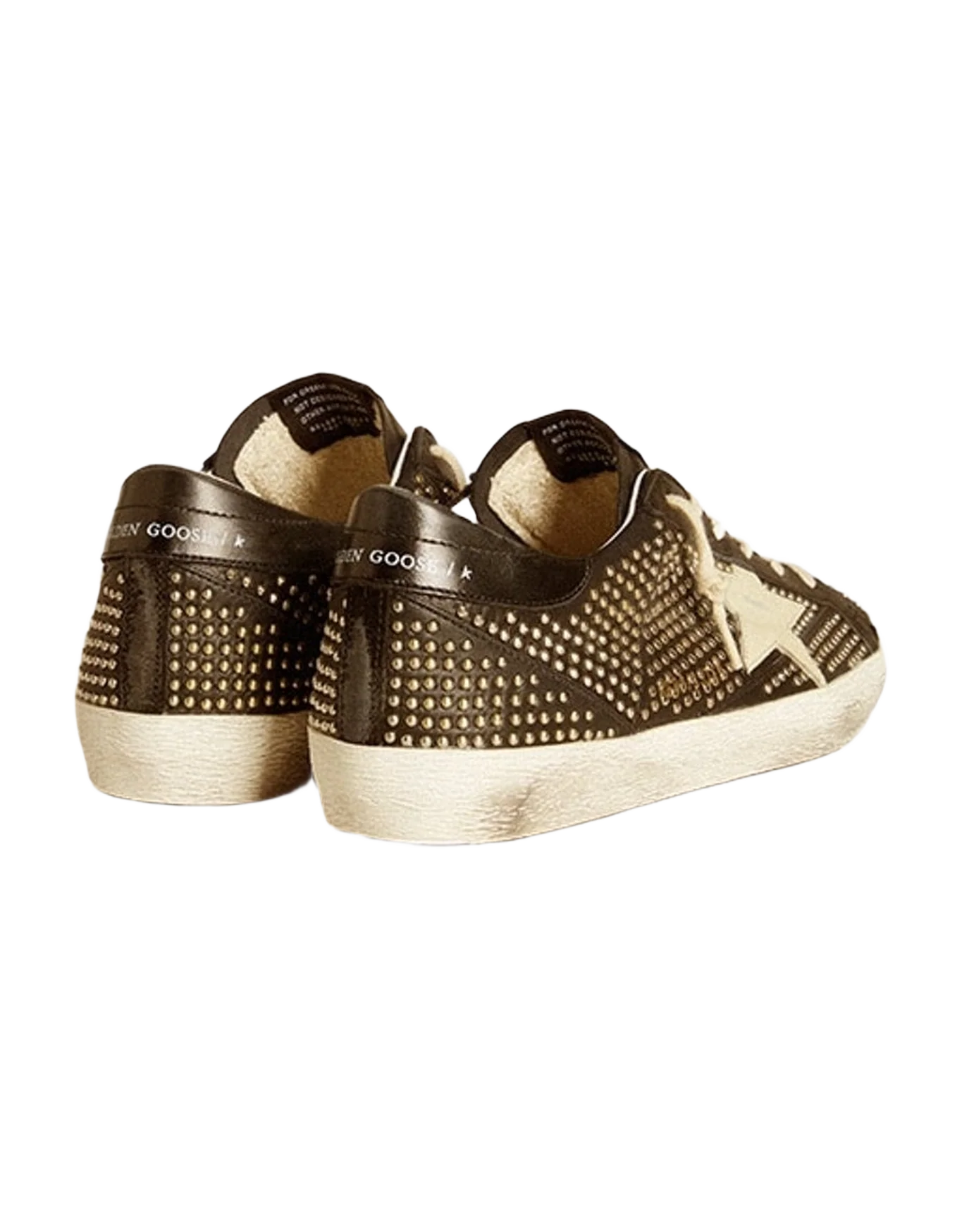 Men | Super-Star Studded Nappa with Leather Star | Black x White (V1)