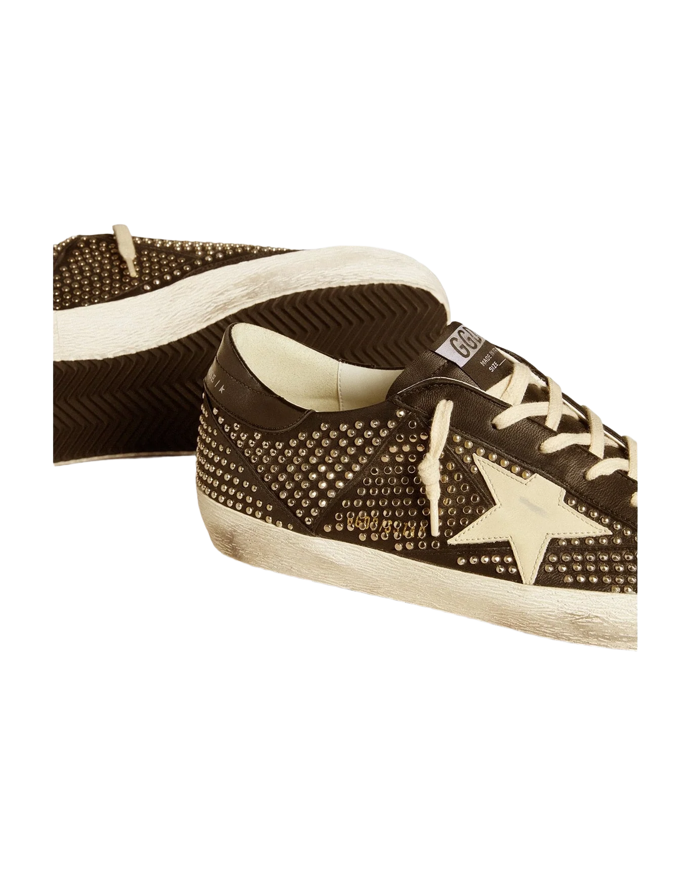 Men | Super-Star Studded Nappa with Leather Star | Black x White (V1) - Image 3
