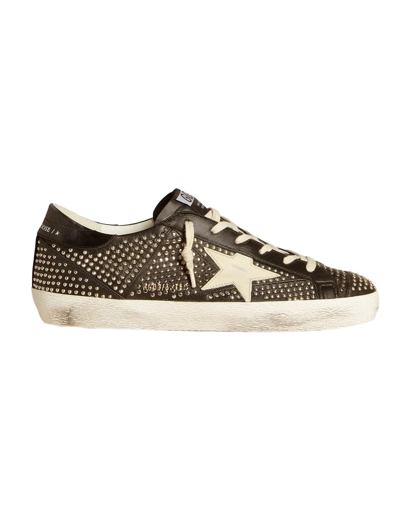 Men | Super-Star Studded Nappa with Leather Star | Black x White (V1) - Image 4