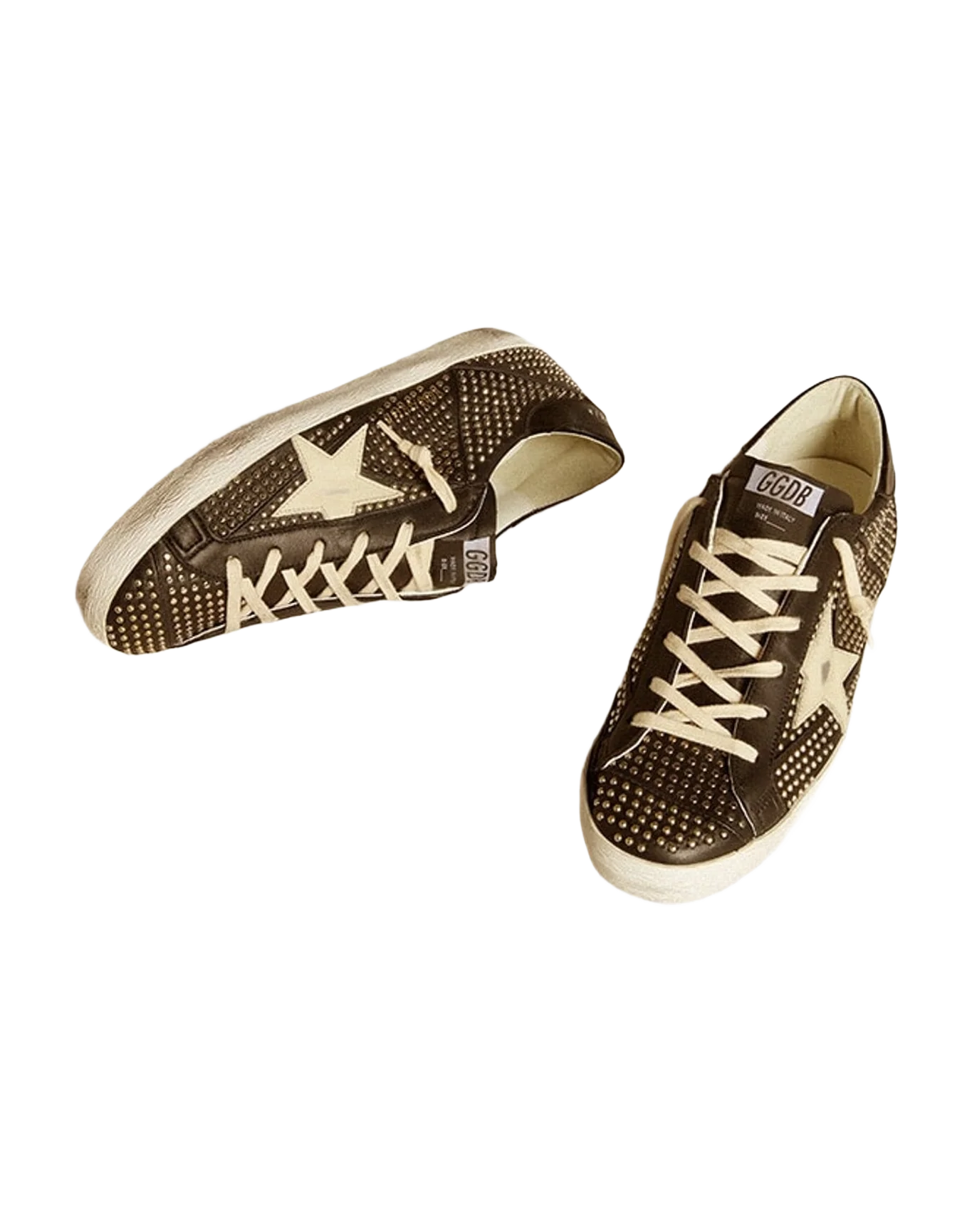 Men | Super-Star Studded Nappa with Leather Star | Black x White (V1) - Image 7