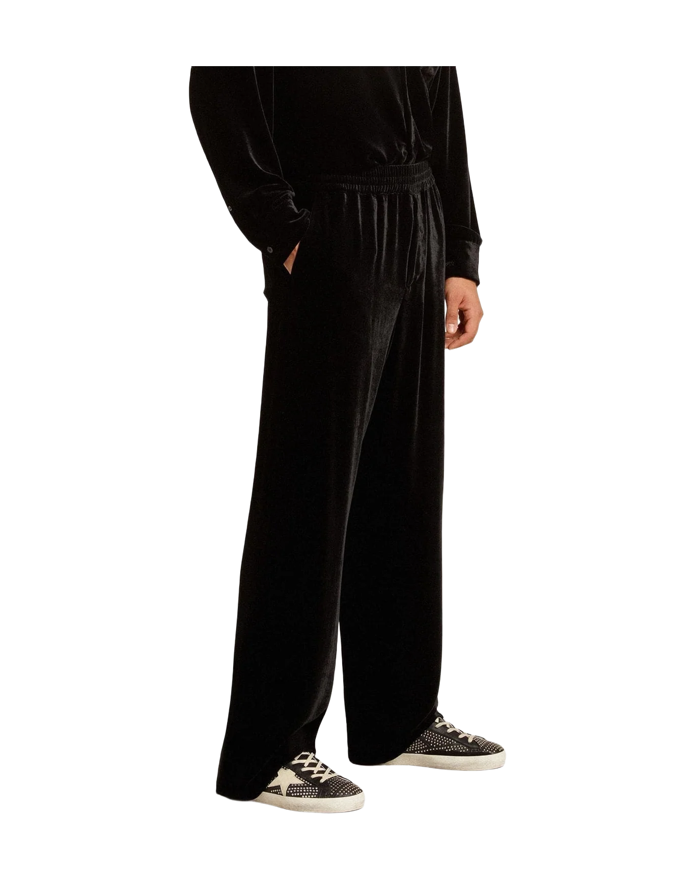 Men | Super-Star Studded Nappa with Leather Star | Black x White (V1) - Image 9