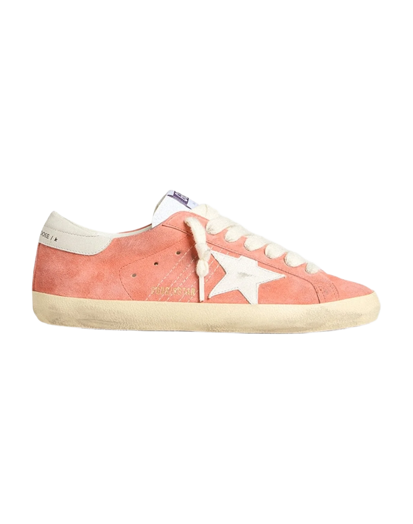 Men | Super-Star Suede with White Leather Star & Heel Tab | Coral x Milk (V2)