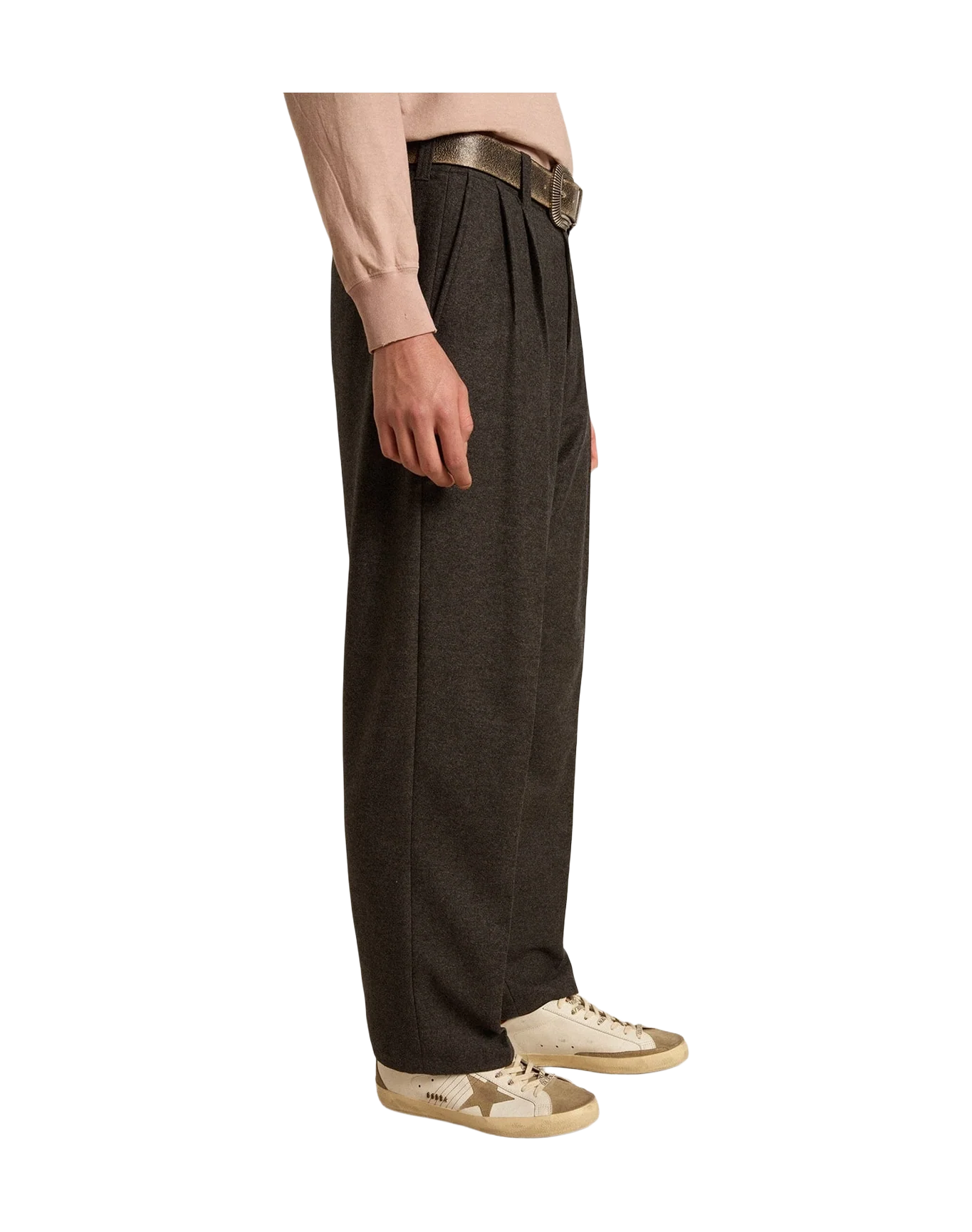 Men | Super-Star with Suede Star & Leather Heel Tab | White x Taupe x Brown (V2) - Image 2