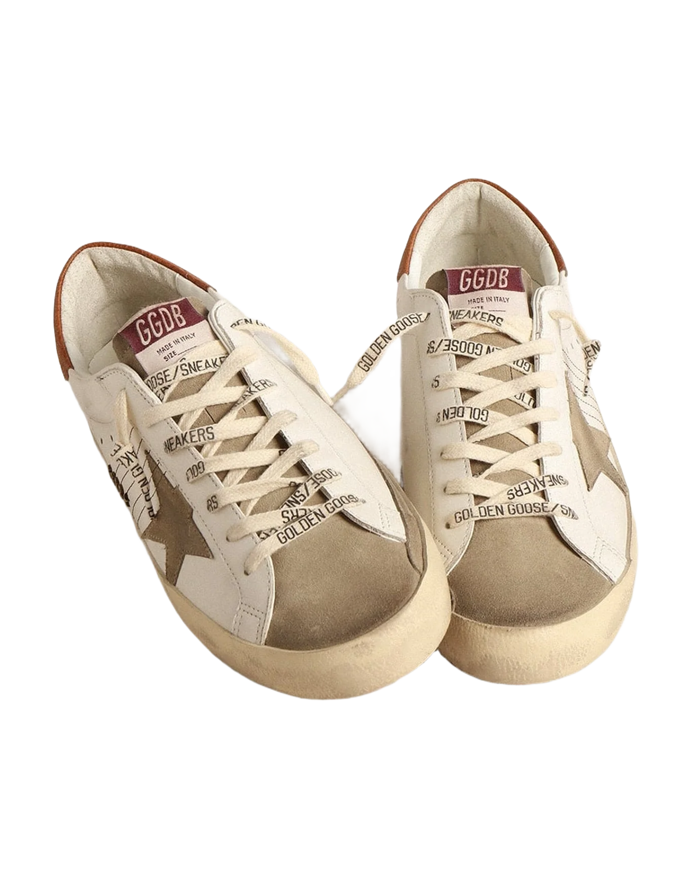 Men | Super-Star with Suede Star & Leather Heel Tab | White x Taupe x Brown (V2) - Image 3