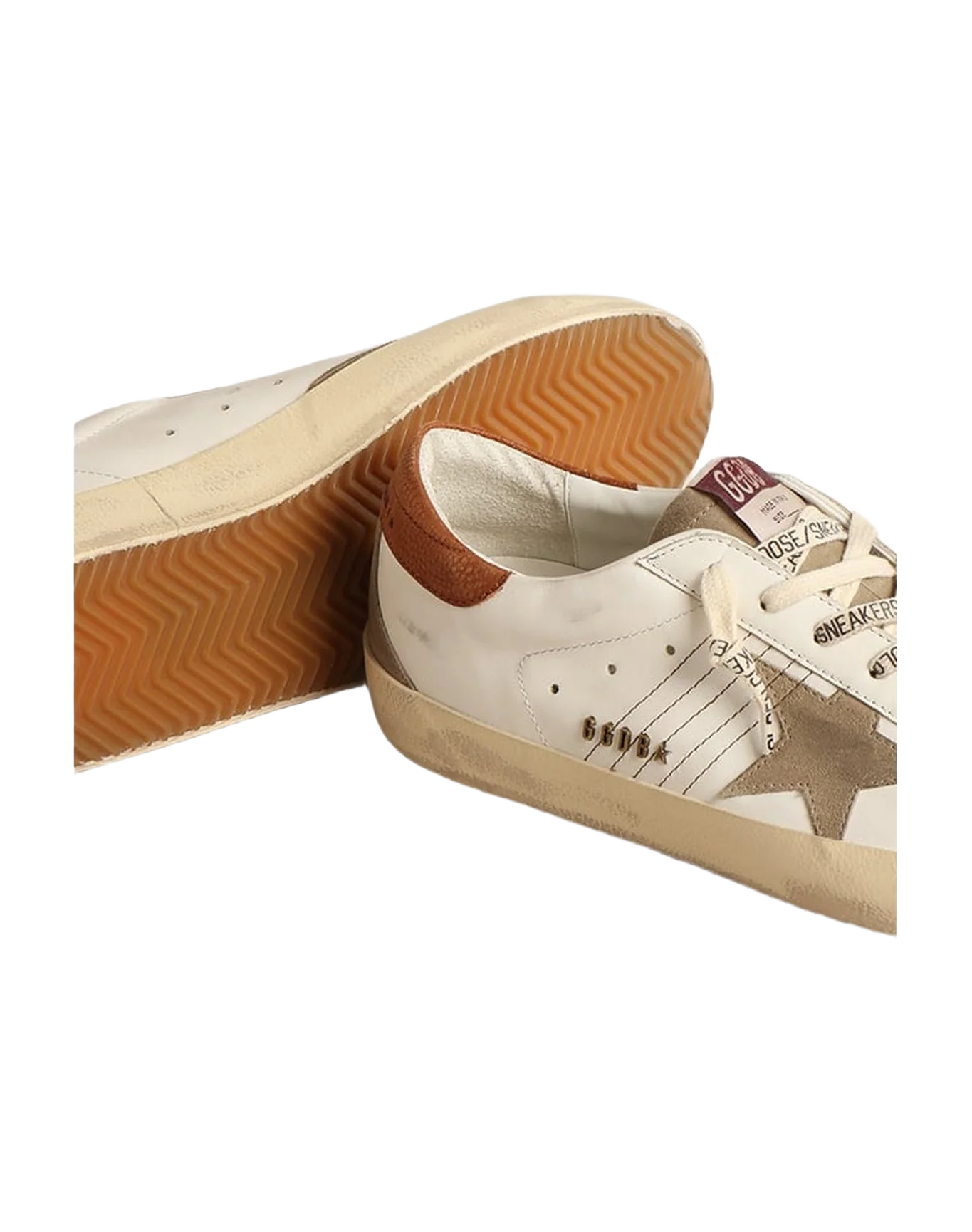 Men | Super-Star with Suede Star & Leather Heel Tab | White x Taupe x Brown (V2) - Image 6