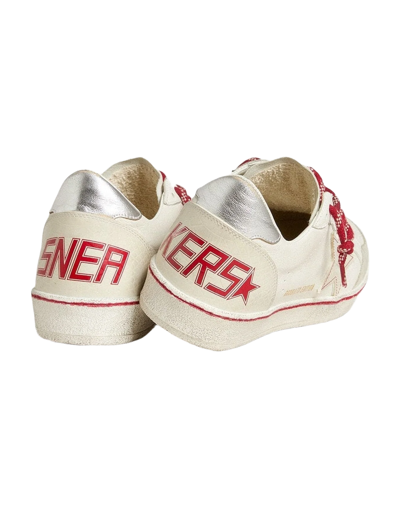 Women | Ball Star Ltd Lny Leather with A Lived In Effect | White x Ice x Silver (V1) - Image 4