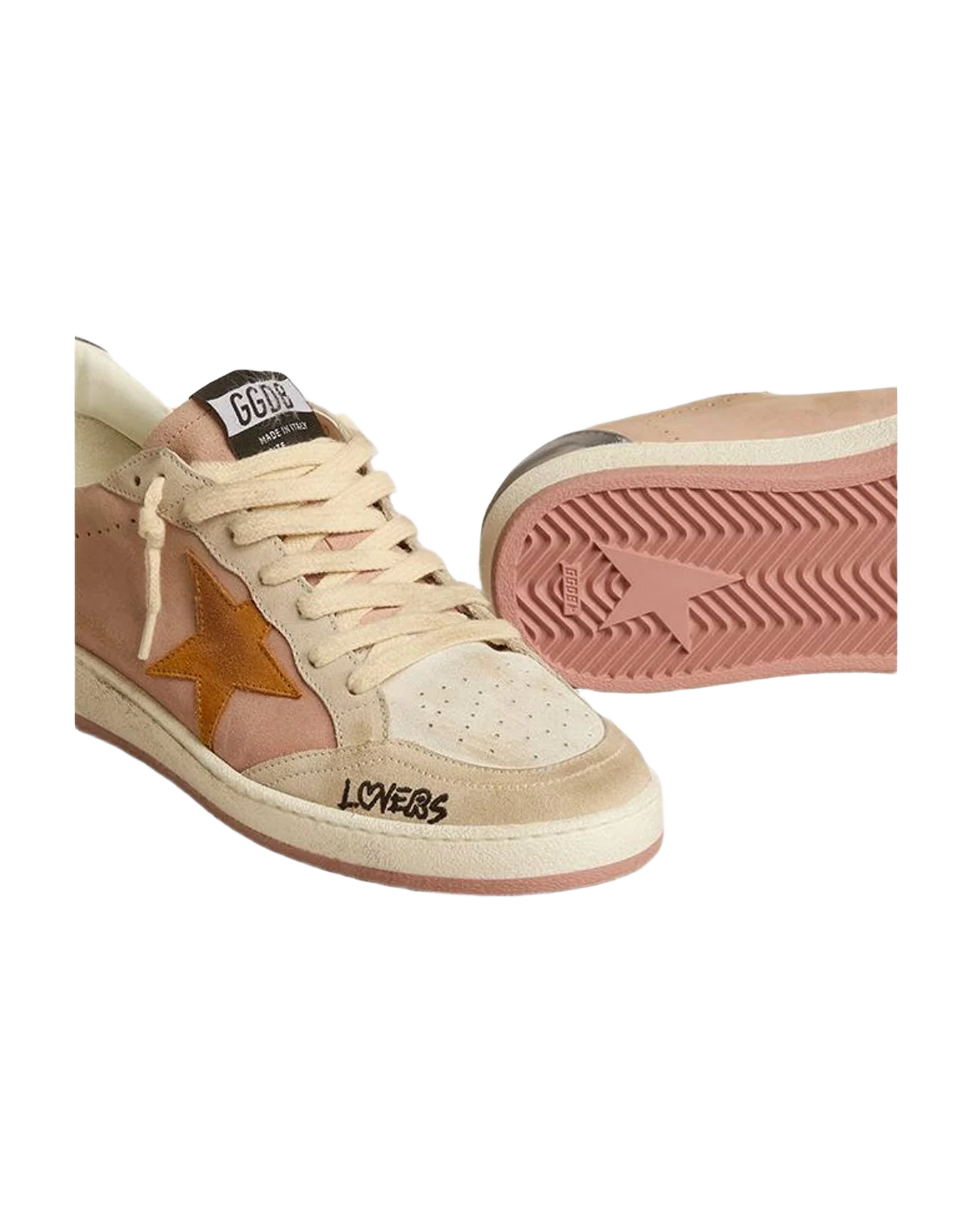 Women | Ball Star Suede with Orange Star & Silver Metallic Heel Tab | Ash Rose x White x Grey x Cathay Spice (V1) - Image 4