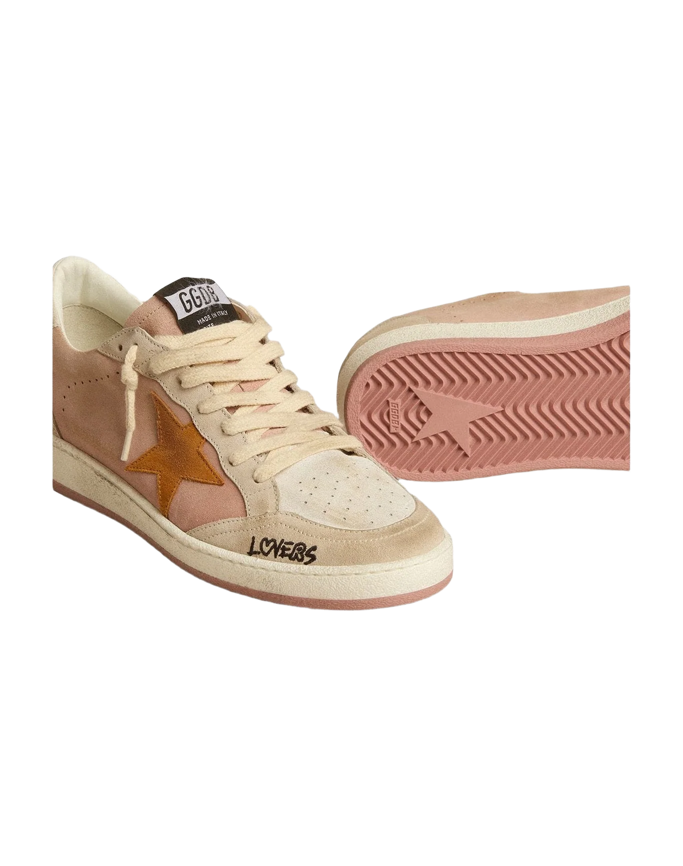 Women | Ball Star Suede with Orange Star & Silver Metallic Heel Tab | Ash Rose x White x Grey x Cathay Spice (V1) - Image 7