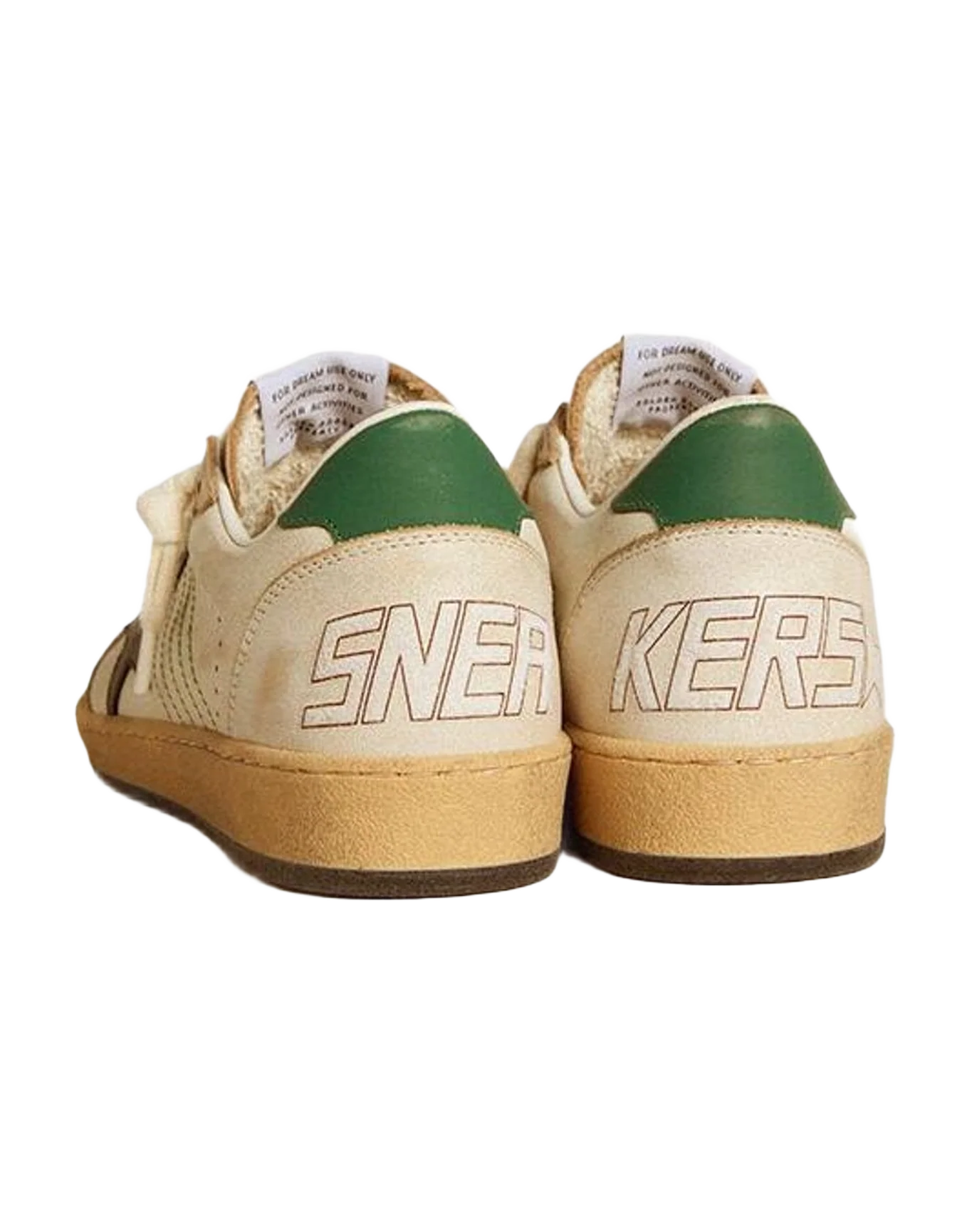 Women | Ball Star with Leather Star & Leather Heel Tab | White x Black x Dark Green (V1) - Image 2