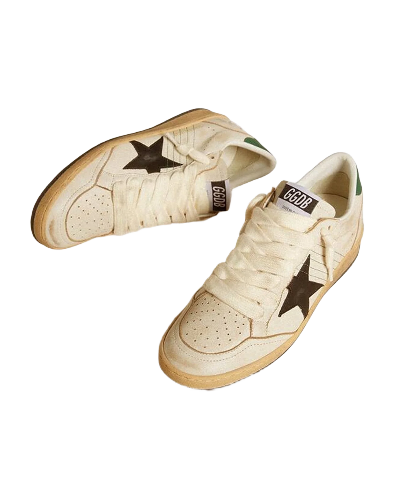 Women | Ball Star with Leather Star & Leather Heel Tab | White x Black x Dark Green (V2) - Image 5