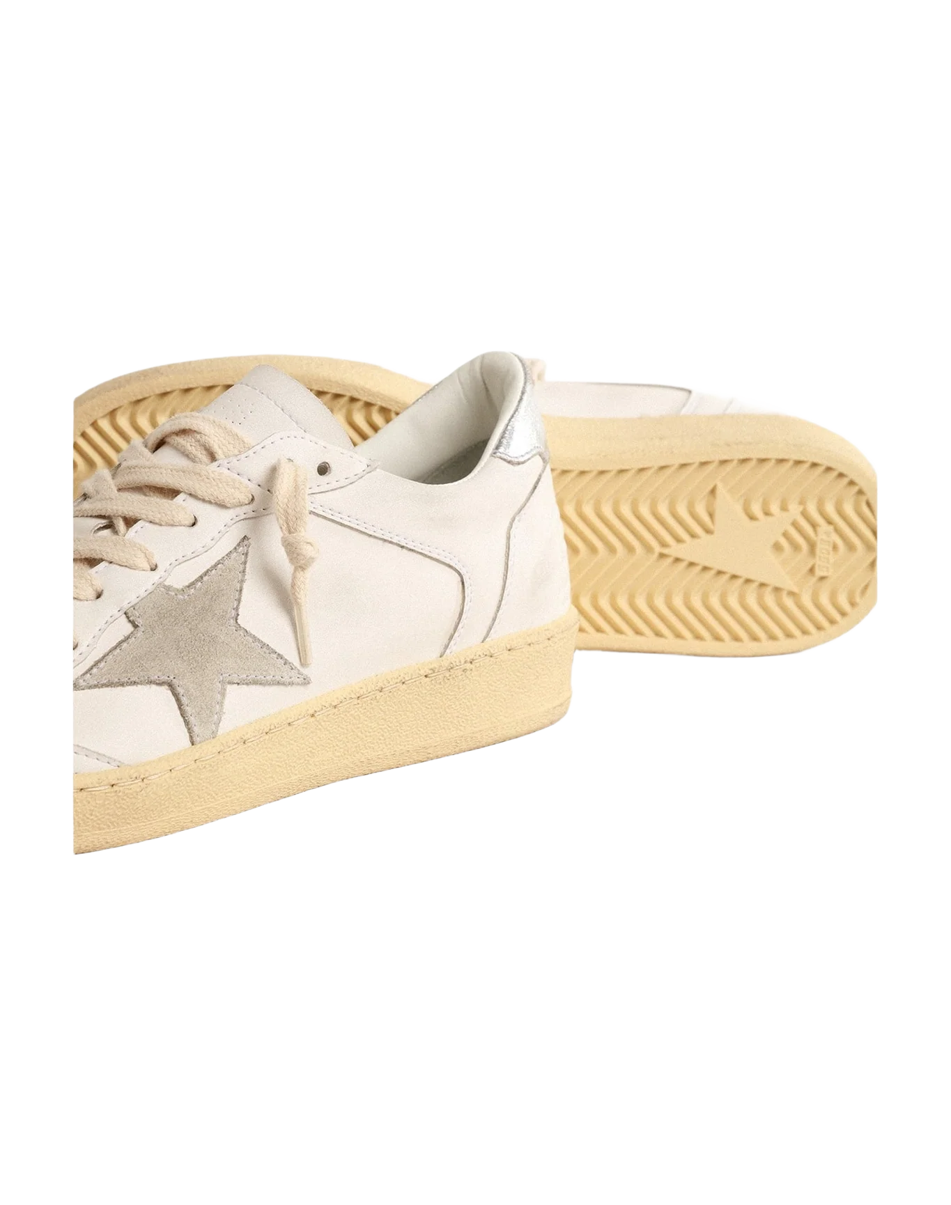 Women | Ball Star with Suede Star & Metallic Leather Heel Tab | White x Ice x Silver (V1)