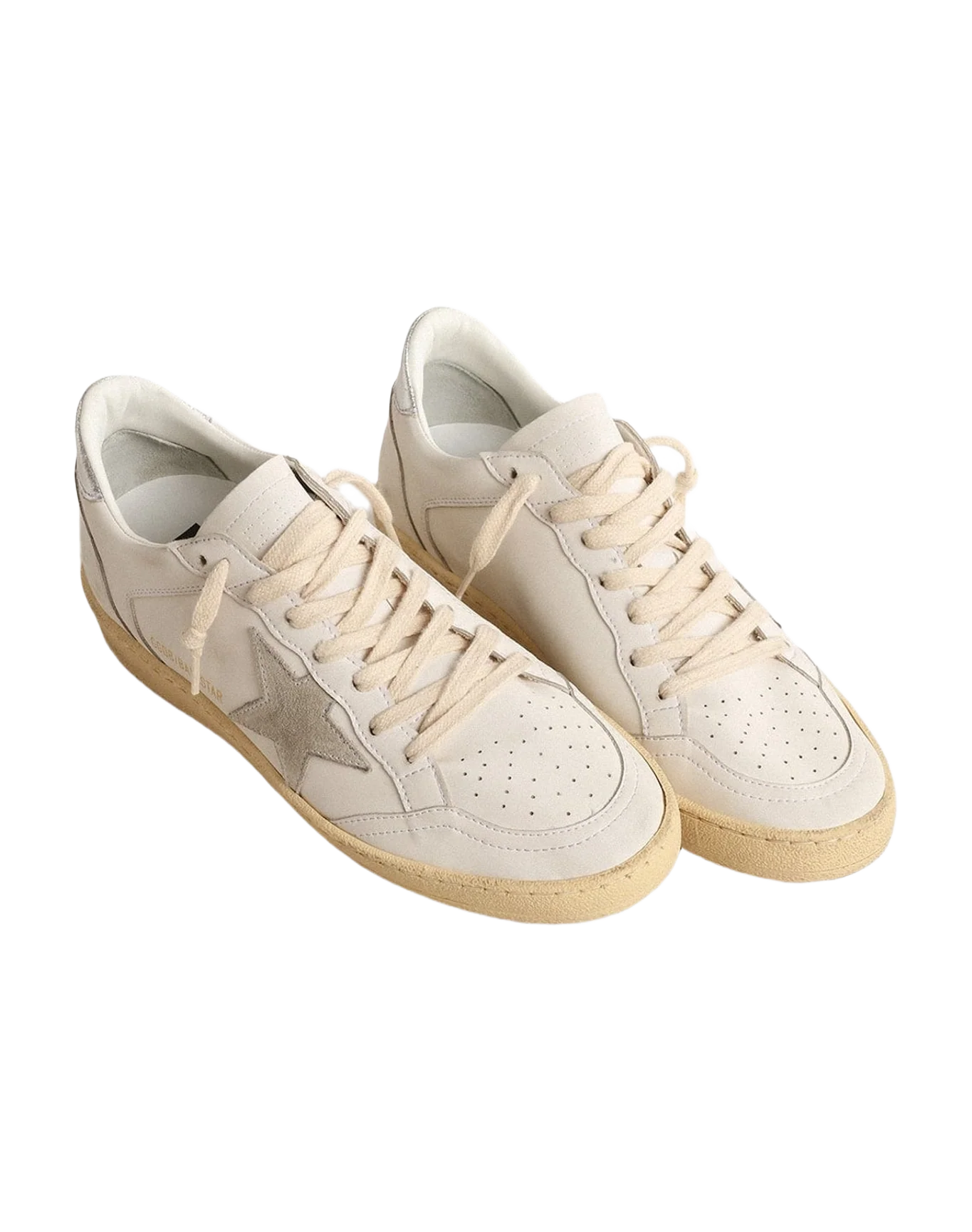 Women | Ball Star with Suede Star & Metallic Leather Heel Tab | White x Ice x Silver (V1) - Image 5