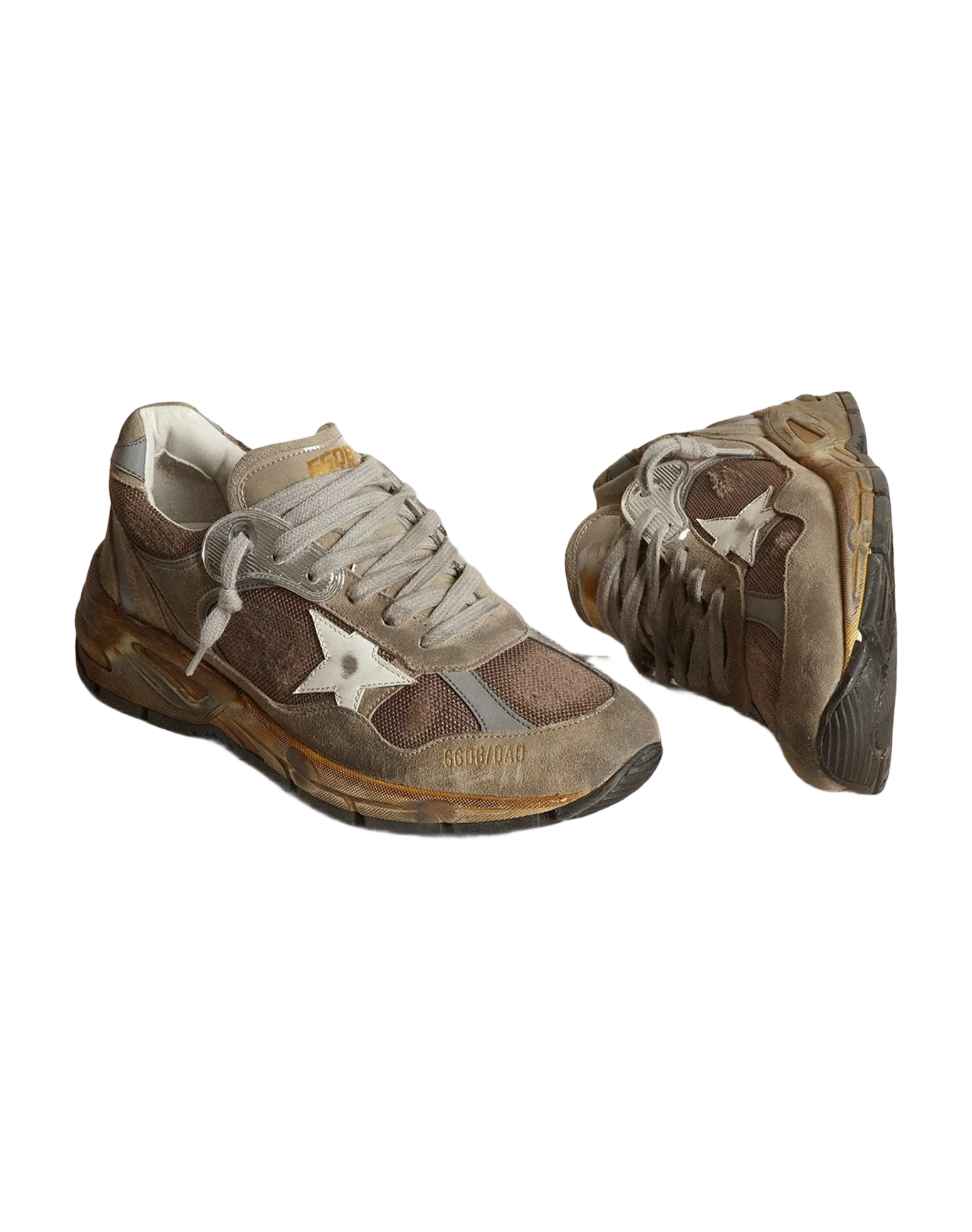 Women | Dad Star Dove Gray Mesh & Suede | Taupe x Silver x White (V2) - Image 11