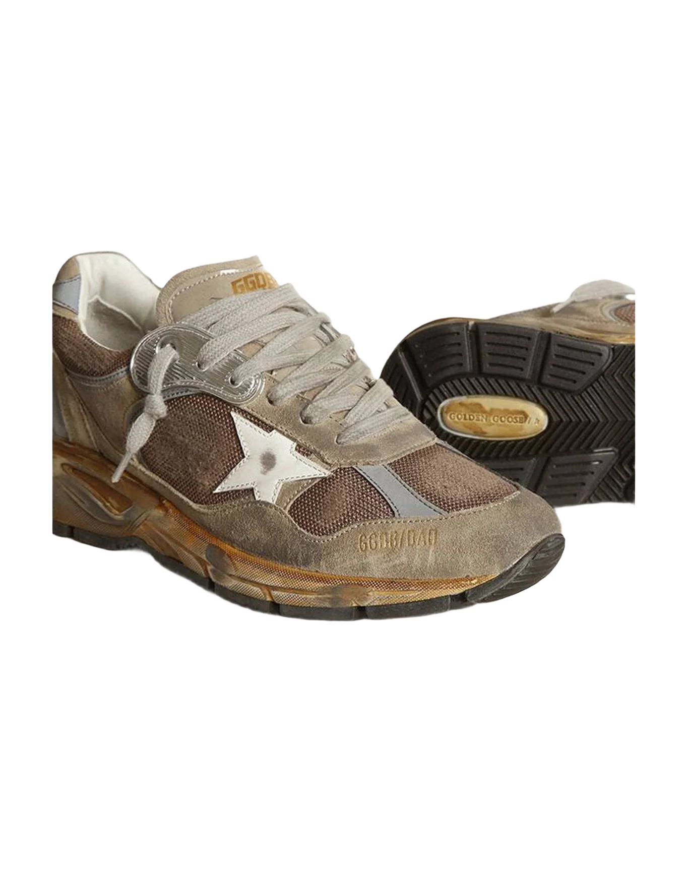 Women | Dad Star Dove Gray Mesh & Suede | Taupe x Silver x White (V2) - Image 2