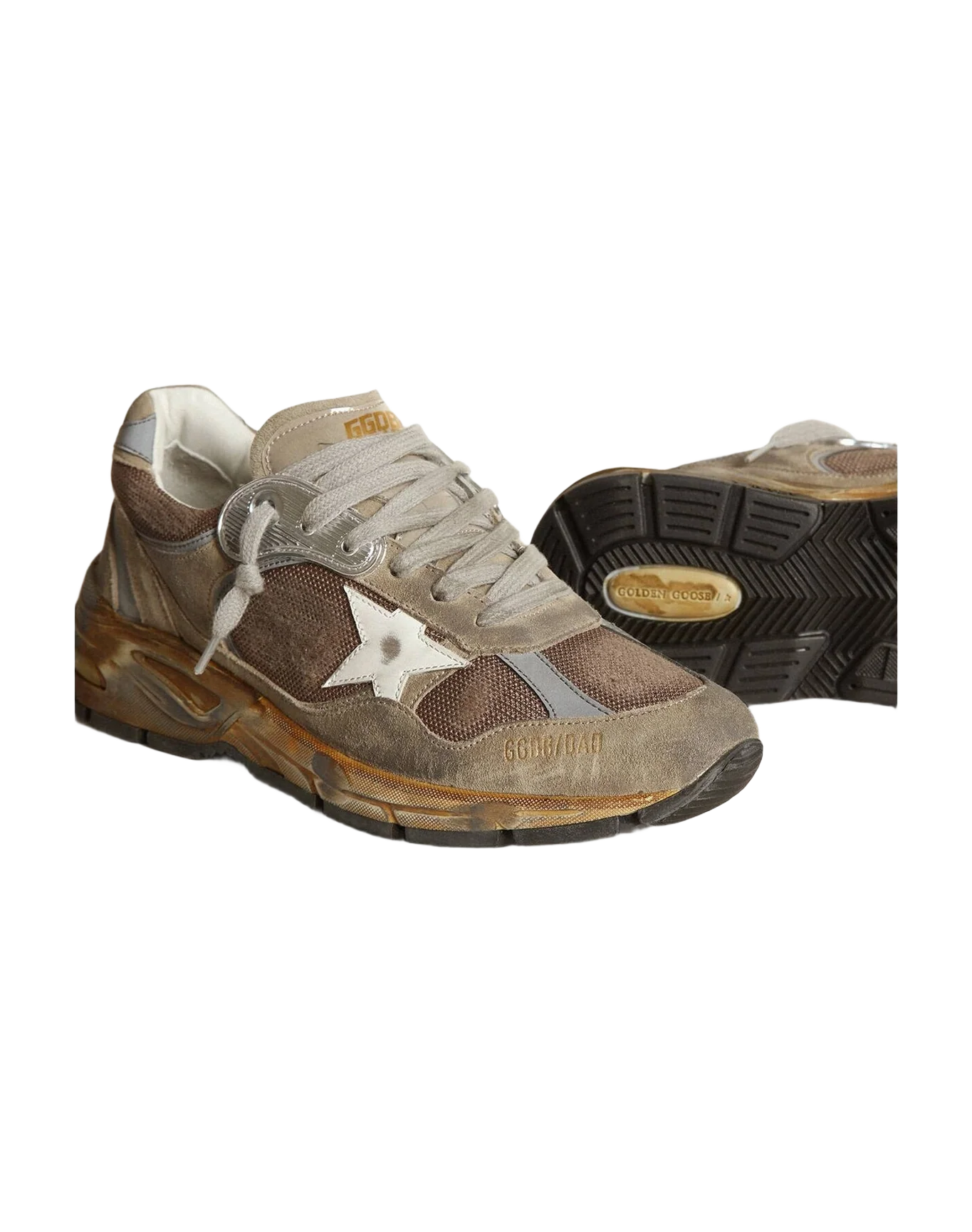 Women | Dad Star Dove Gray Mesh & Suede | Taupe x Silver x White (V2) - Image 6