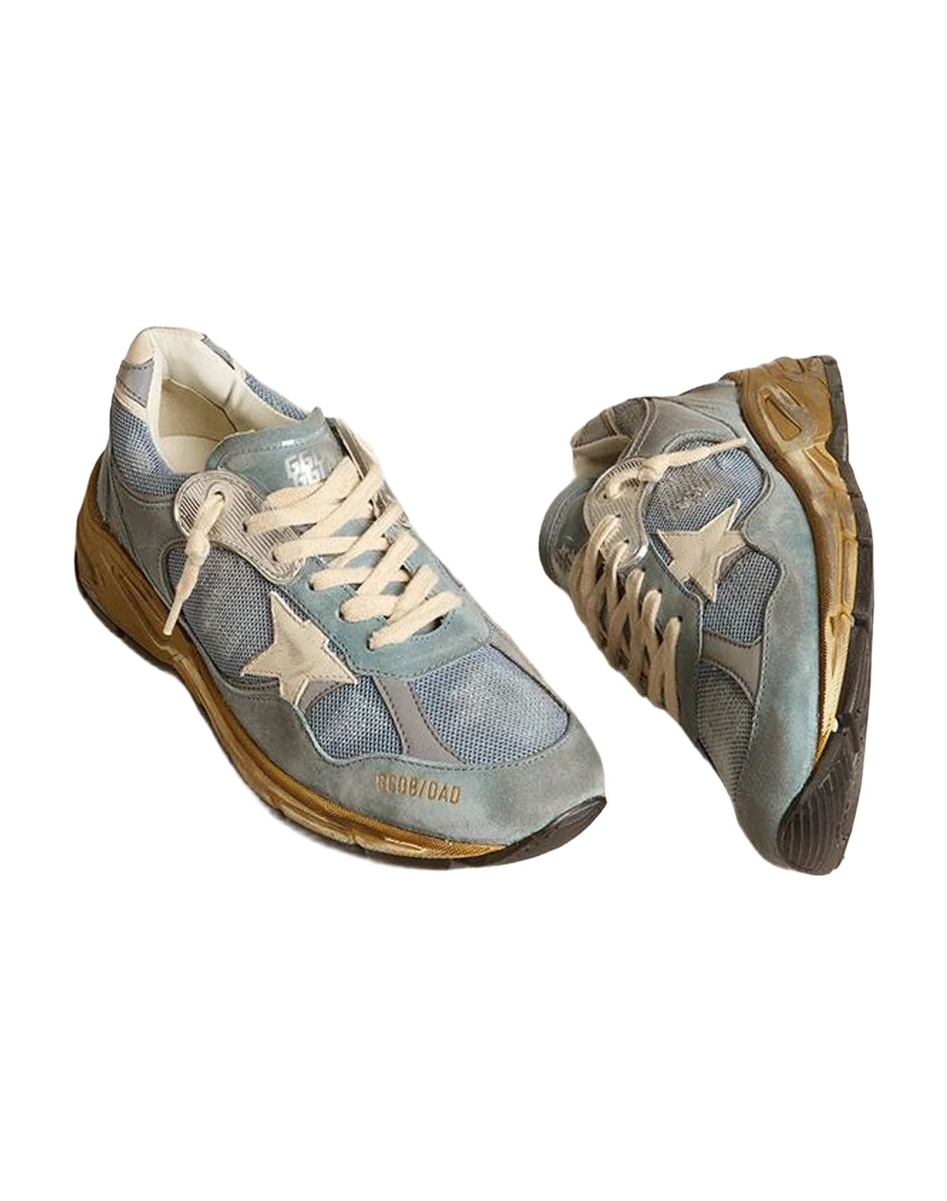 Women | Dad Star Light Mesh & Suede with White Leather Star | Blue x Silver (V1) - Image 2