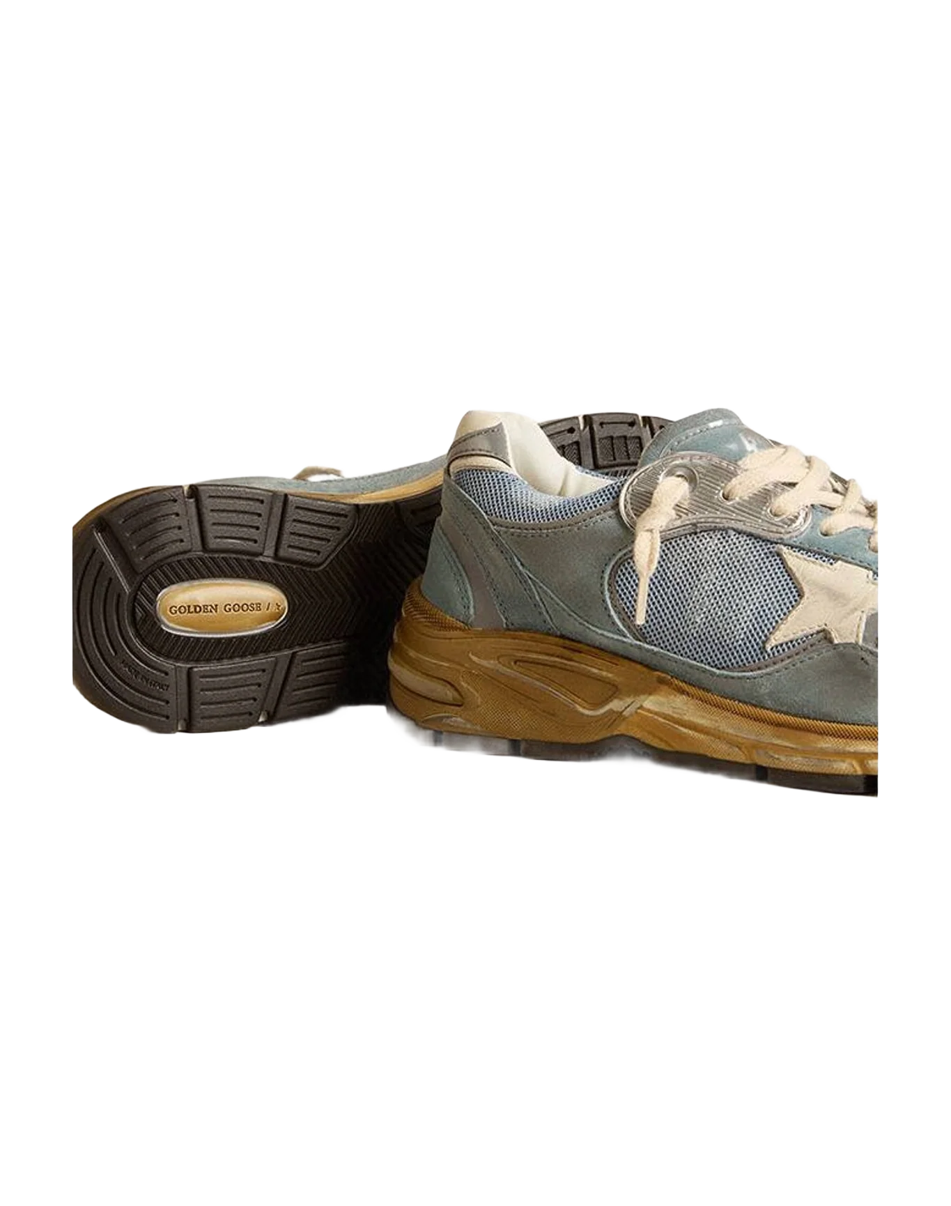 Women | Dad Star Light Mesh & Suede with White Leather Star | Blue x Silver (V2) - Image 3