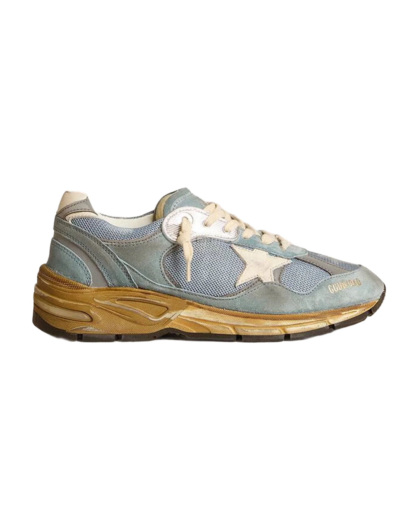 Women | Dad Star Light Mesh & Suede with White Leather Star | Blue x Silver (V2) - Image 4