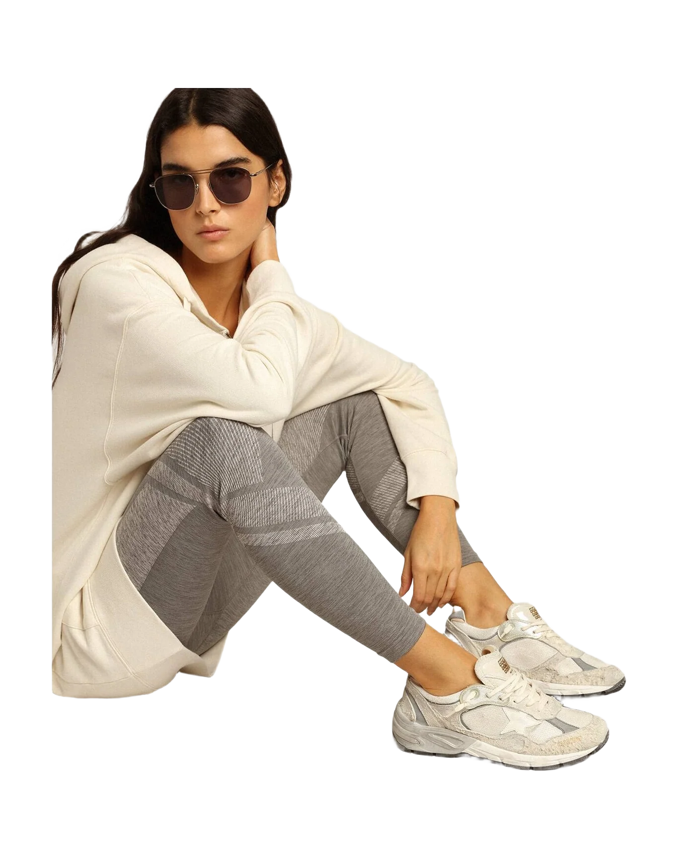 Women | Dad Star Mesh & Suede | White x Silver (V2) - Image 5
