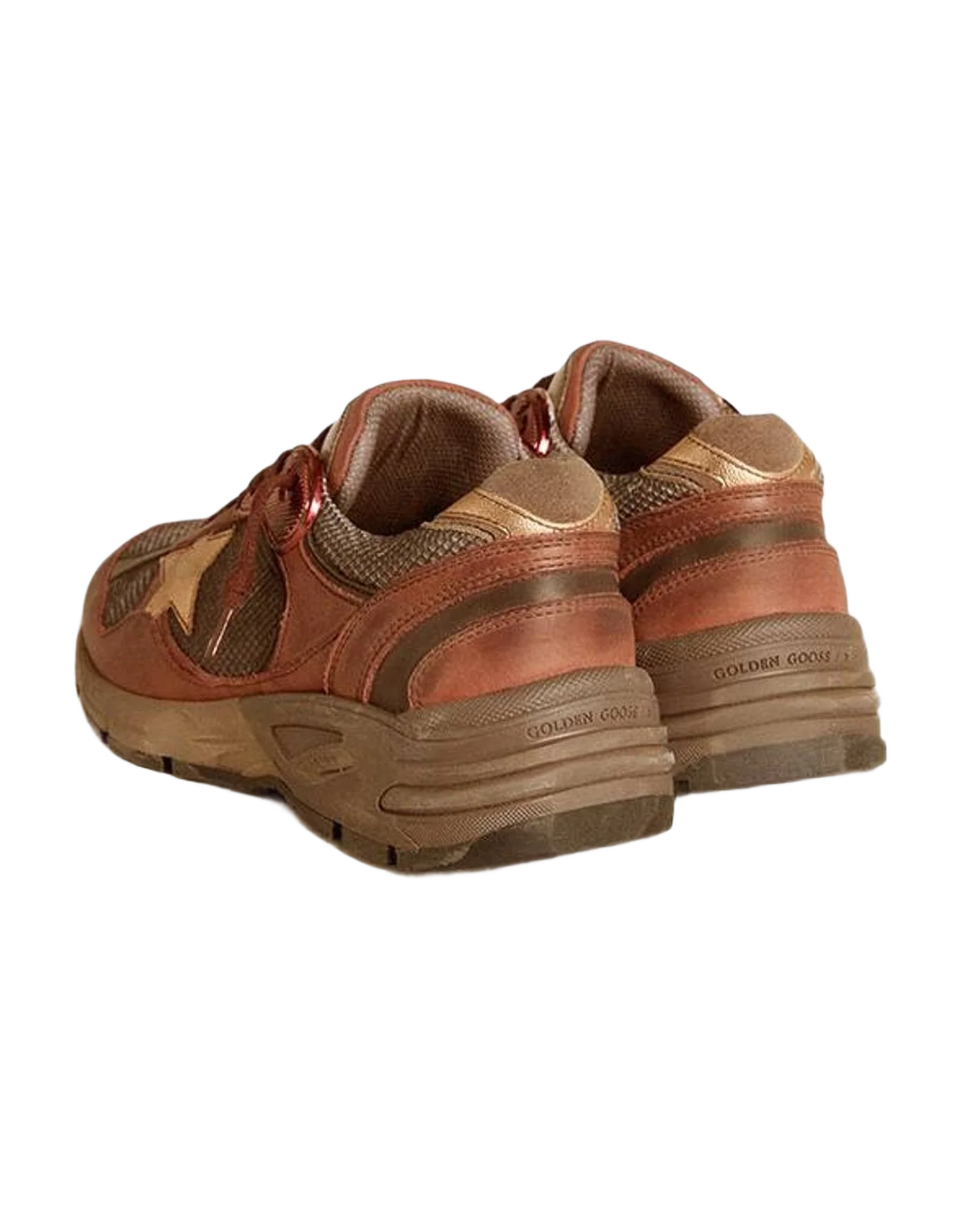 Women | Dad Star Nubuck with Gold Leather Star & Suede Heel Tab | Brown x Gray x Rame (V2) - Image 10