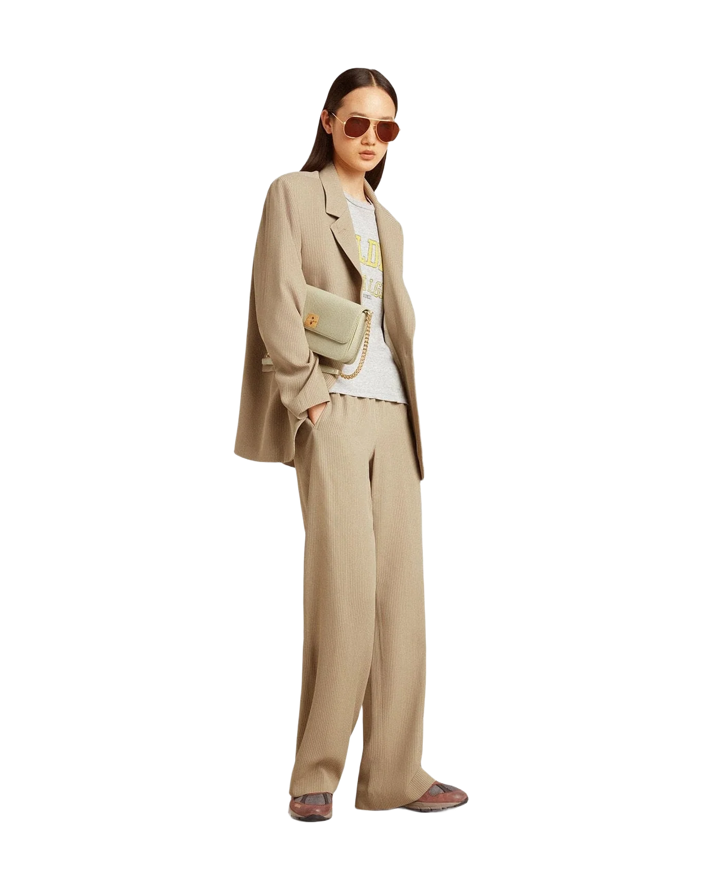 Women | Dad Star Nubuck with Gold Leather Star & Suede Heel Tab | Brown x Gray x Rame (V2) - Image 11