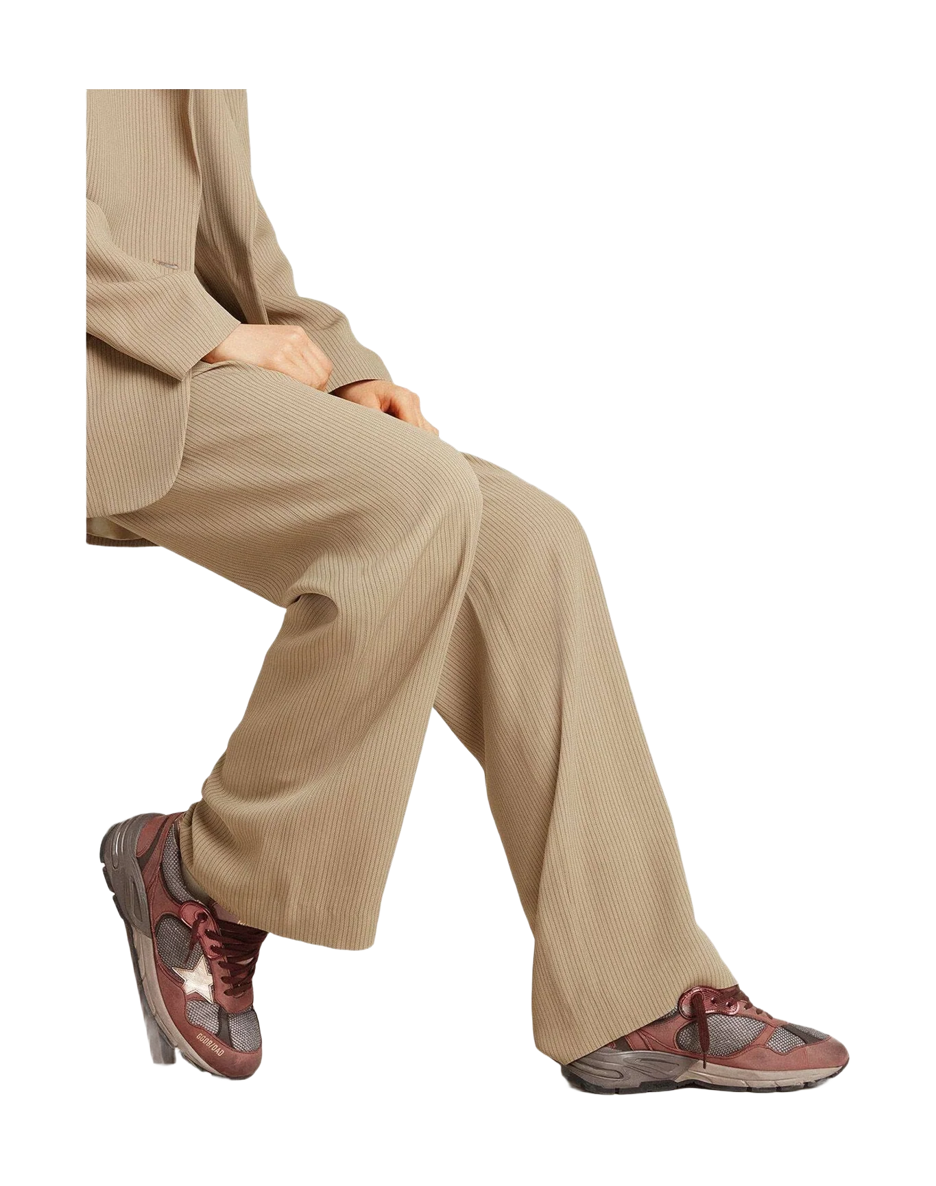 Women | Dad Star Nubuck with Gold Leather Star & Suede Heel Tab | Brown x Gray x Rame (V2) - Image 2