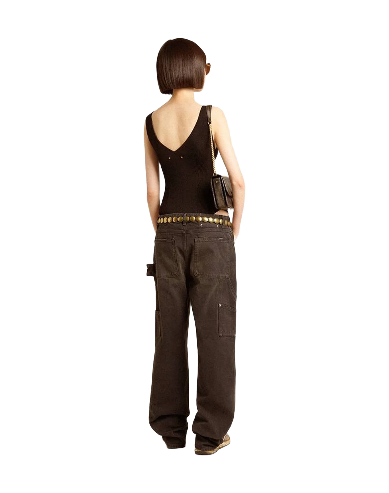 Women | Dad Star Suede & Nylon with Leather Star & Heel Tab | Black x Silver x Khaki (V2) - Image 8
