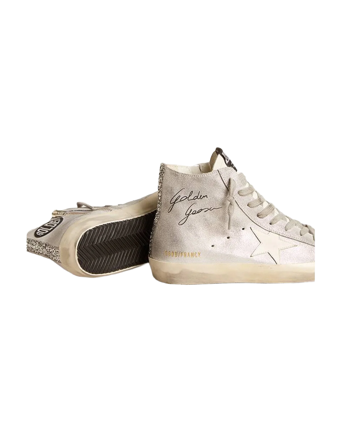 Women | Francy Penstar with Star & Glitter Heel Tab | Silver White x White x Silver (V2) - Image 3