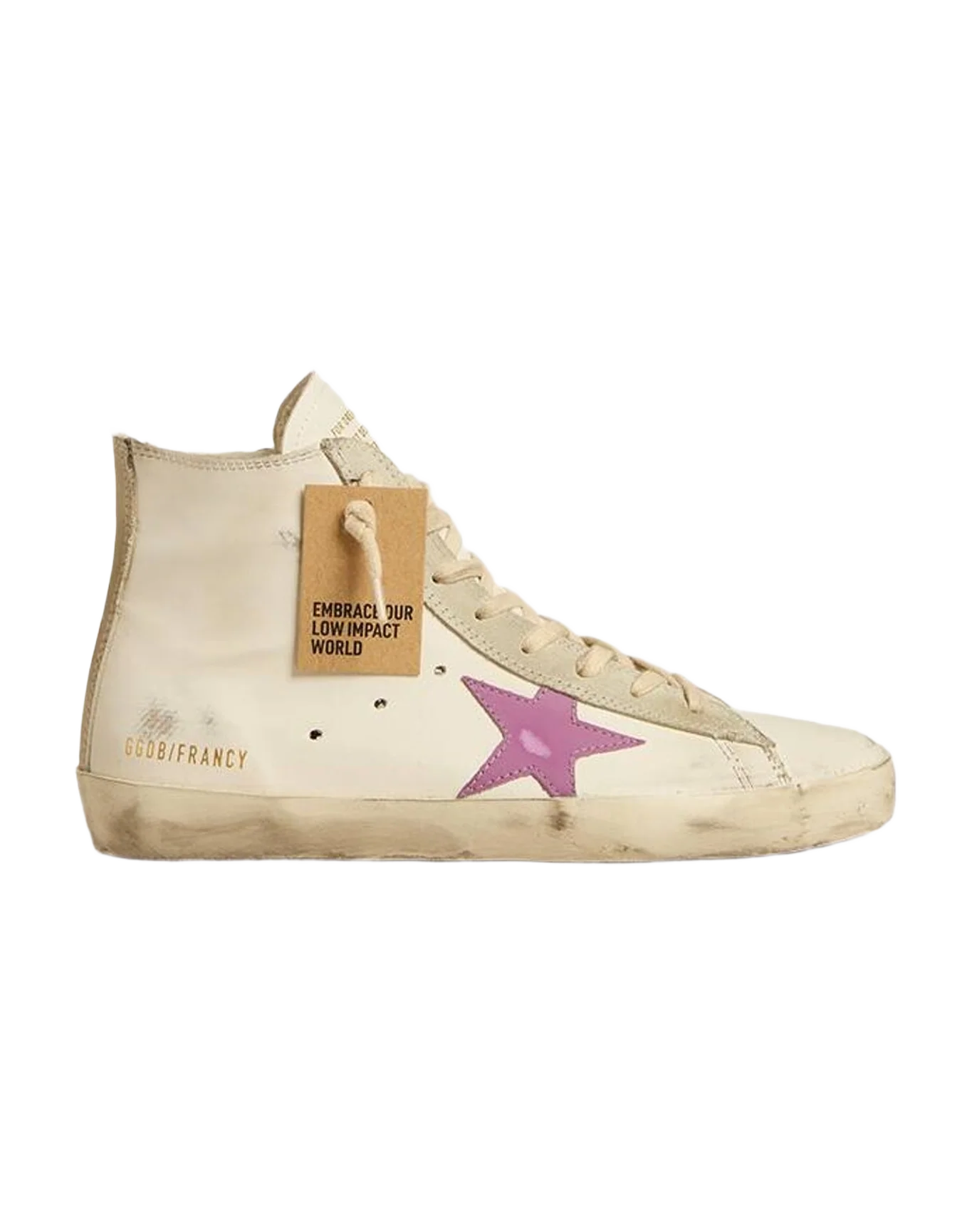 Women | Francy with Grey Suede Inserts & Pink Star | Optic White x Ice x Iris Orchid (V1)