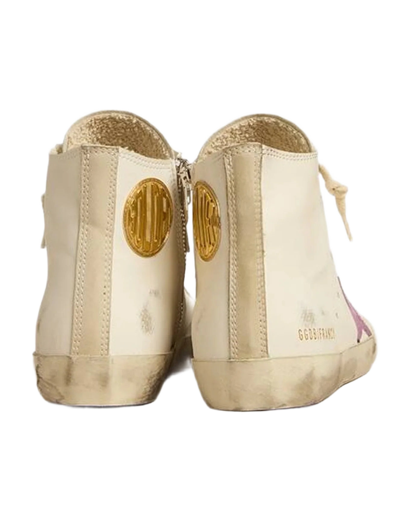Women | Francy with Grey Suede Inserts & Pink Star | Optic White x Ice x Iris Orchid (V1) - Image 3