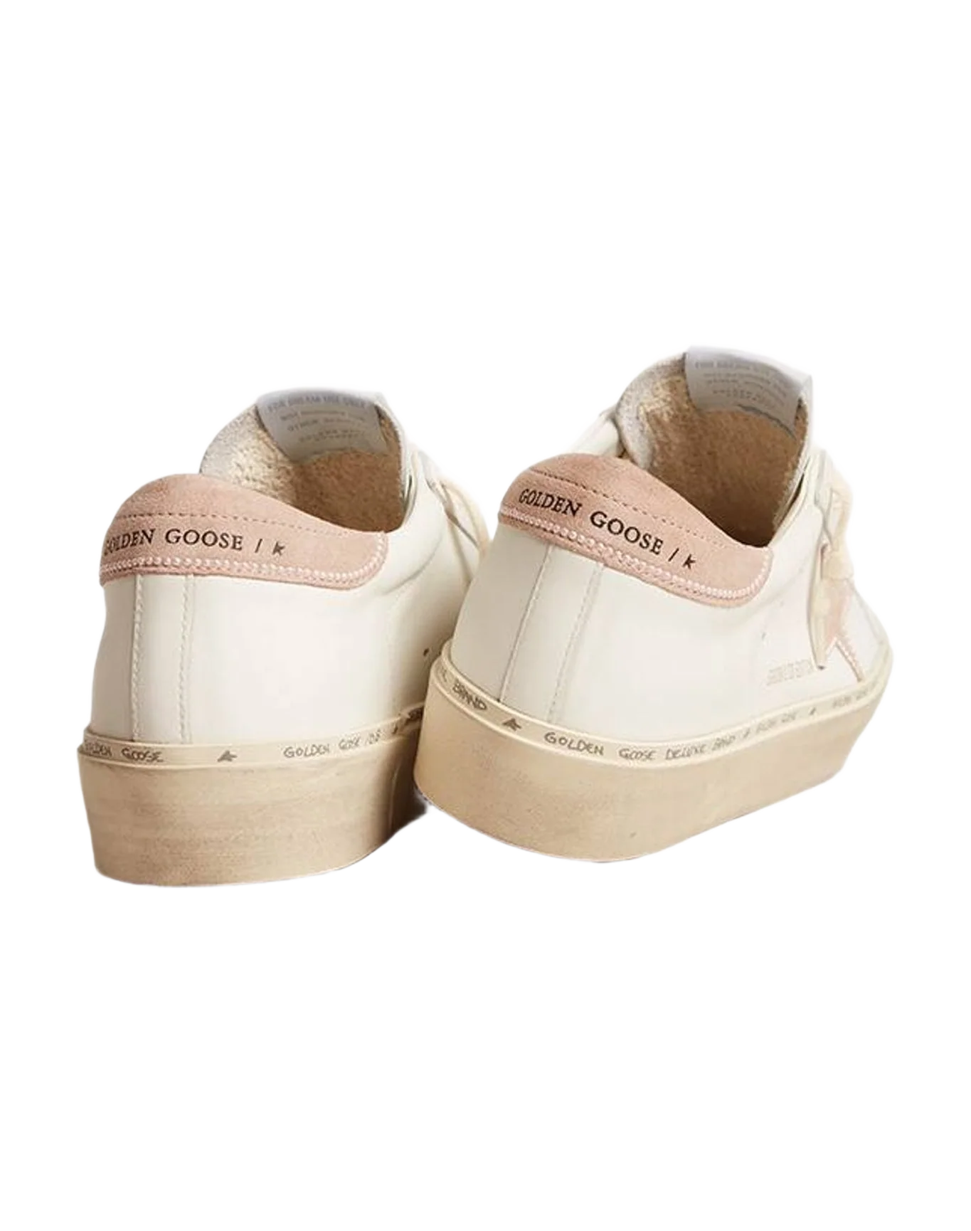 Women | Hi Star Ltd with Old Rose Suede Star & Heel Tab with Pearls | Optic White x Powder Pink (V1) - Image 3