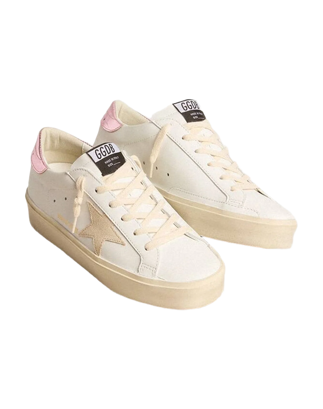 Women | Hi Star Ltd with Pearl Suede Star & Metallic Leather Heel Tab | Optic White x Seedpearl x Antique Pink (V2) - Image 3