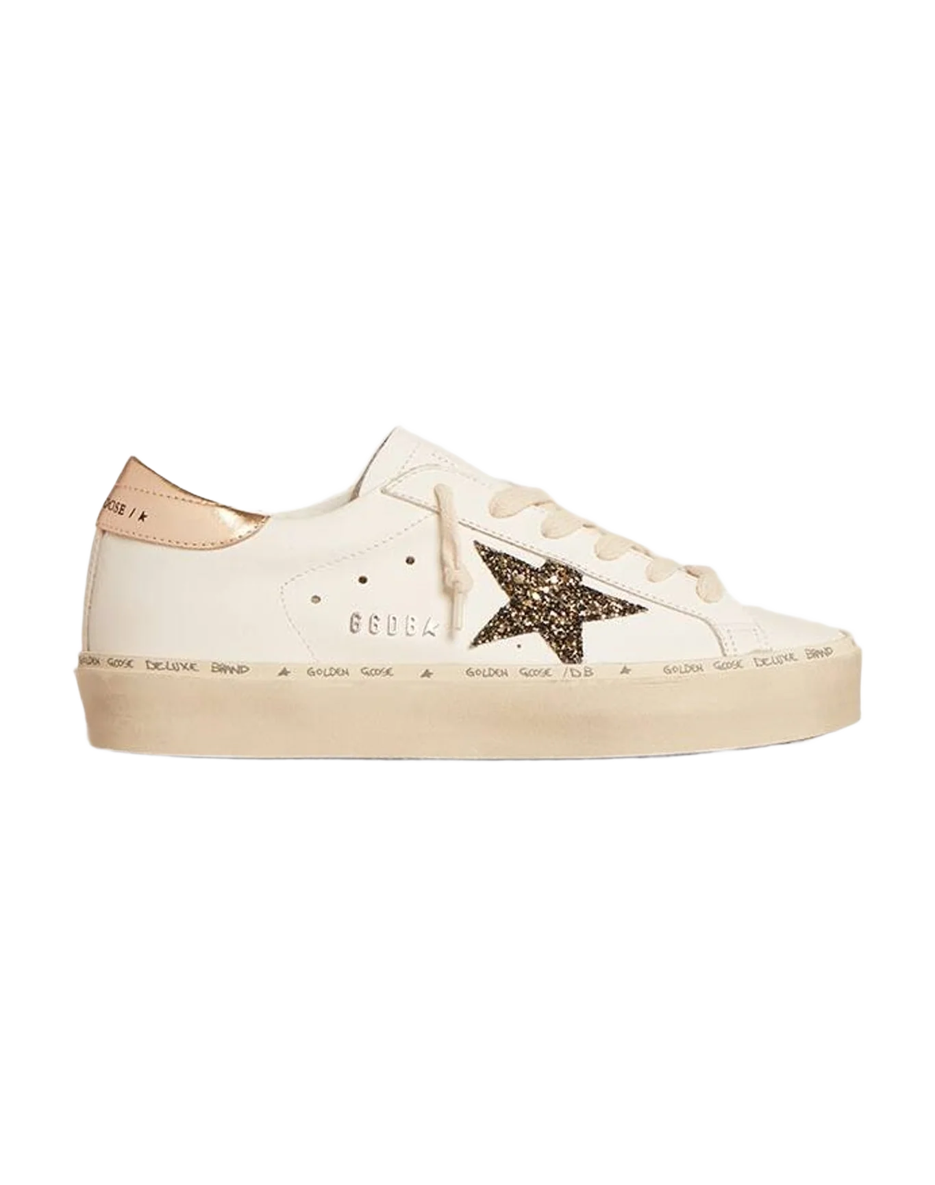 Women | Hi Star with & Glitter Star & Heel Tab | White x Black Gold x Gold (V2) - Image 2