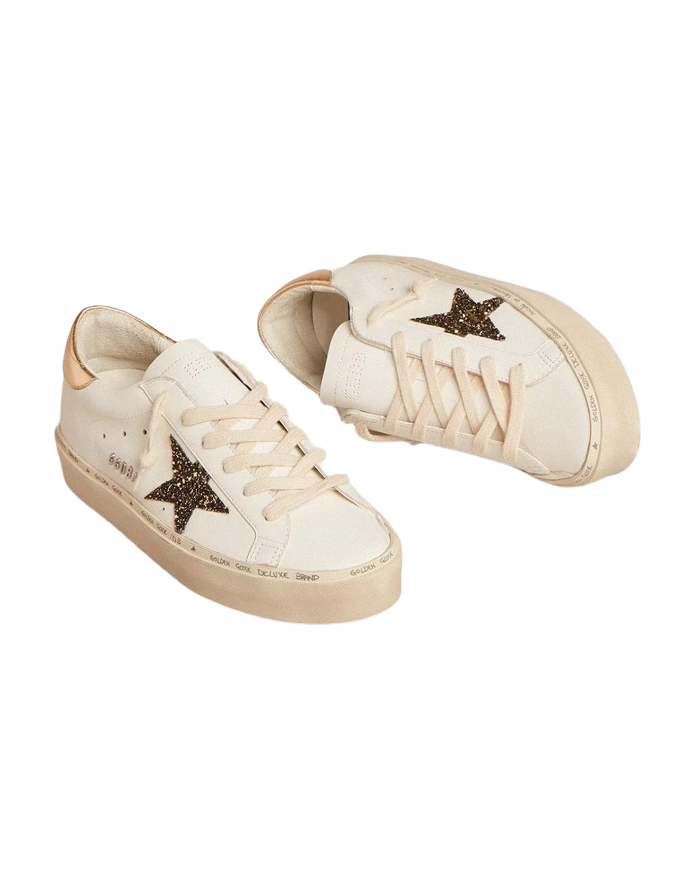 Women | Hi Star with & Glitter Star & Heel Tab | White x Black Gold x Gold (V2) - Image 8